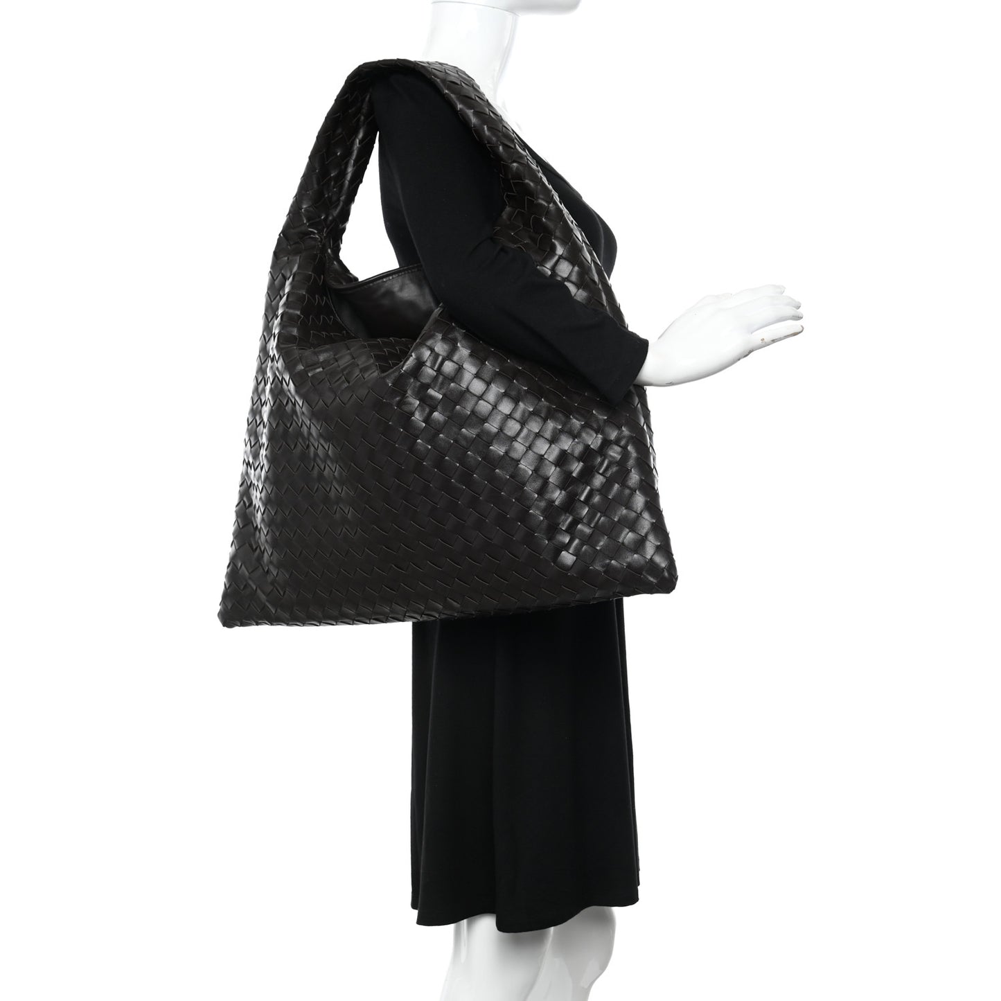 Calfskin Intrecciato Large Hop Ebano