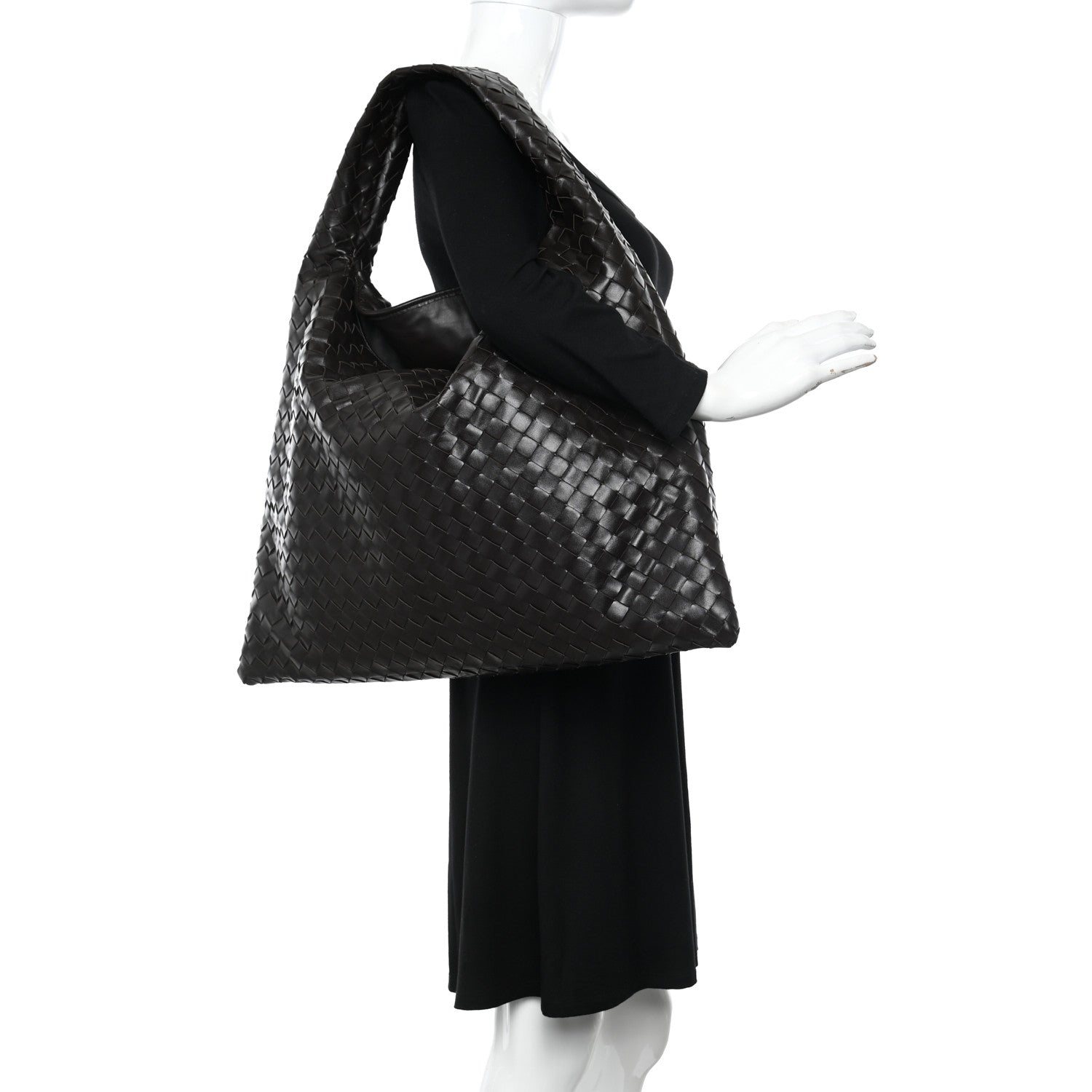 Bottega Veneta Calfskin Intrecciato Large Hop Ebano 2 of 9