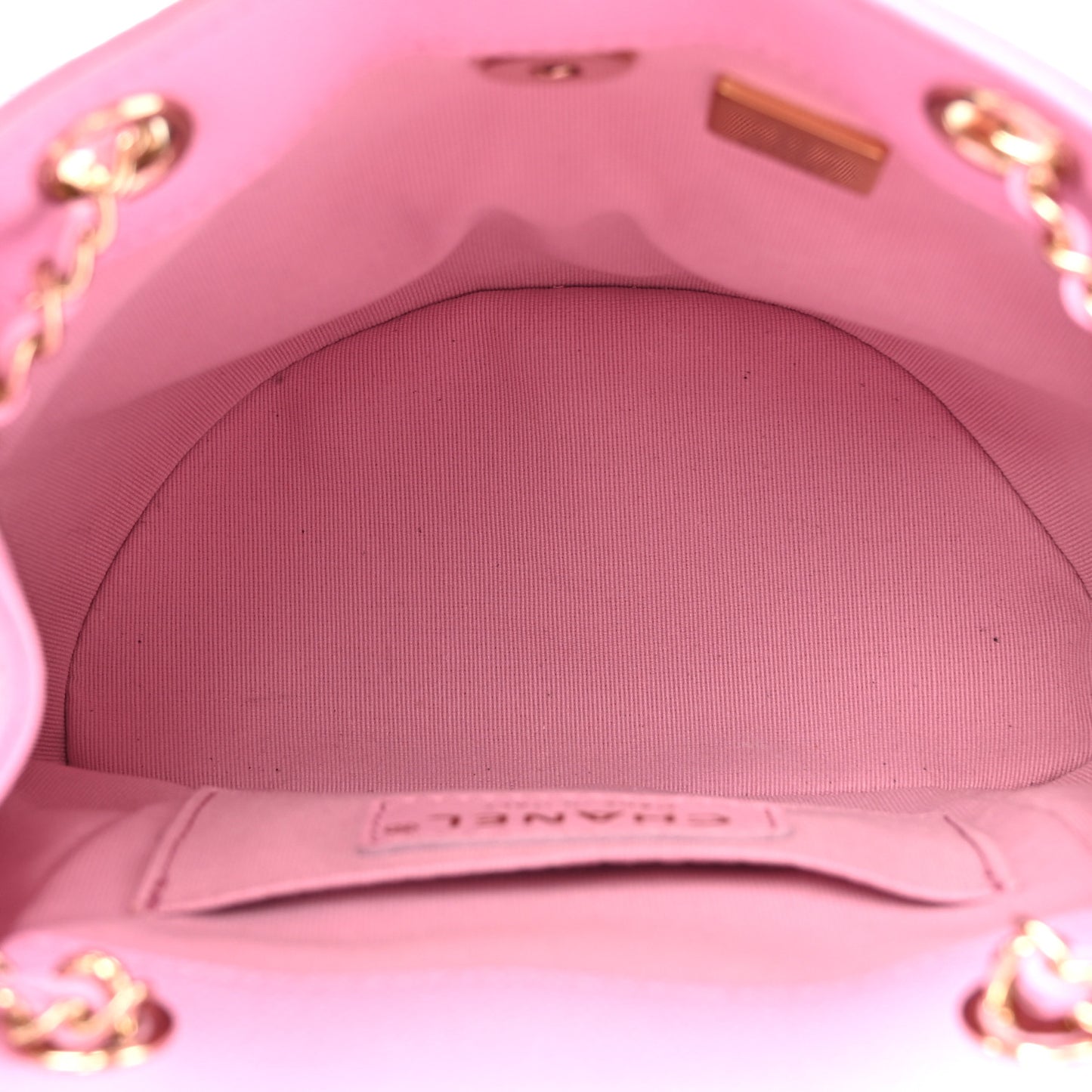 Shiny Caviar Quilted Small Duma Pockets Drawstring Backpack Lilac