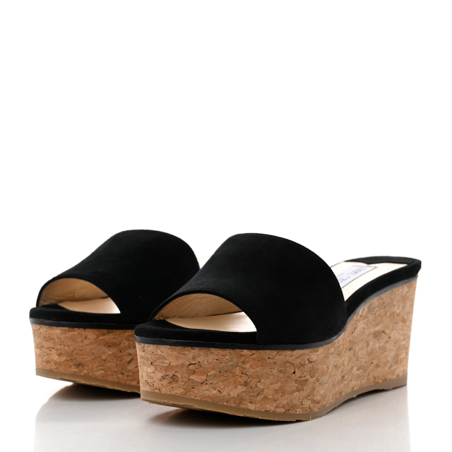Suede Cork DeeDee Platform Wedge Slide Sandals 39 Black
