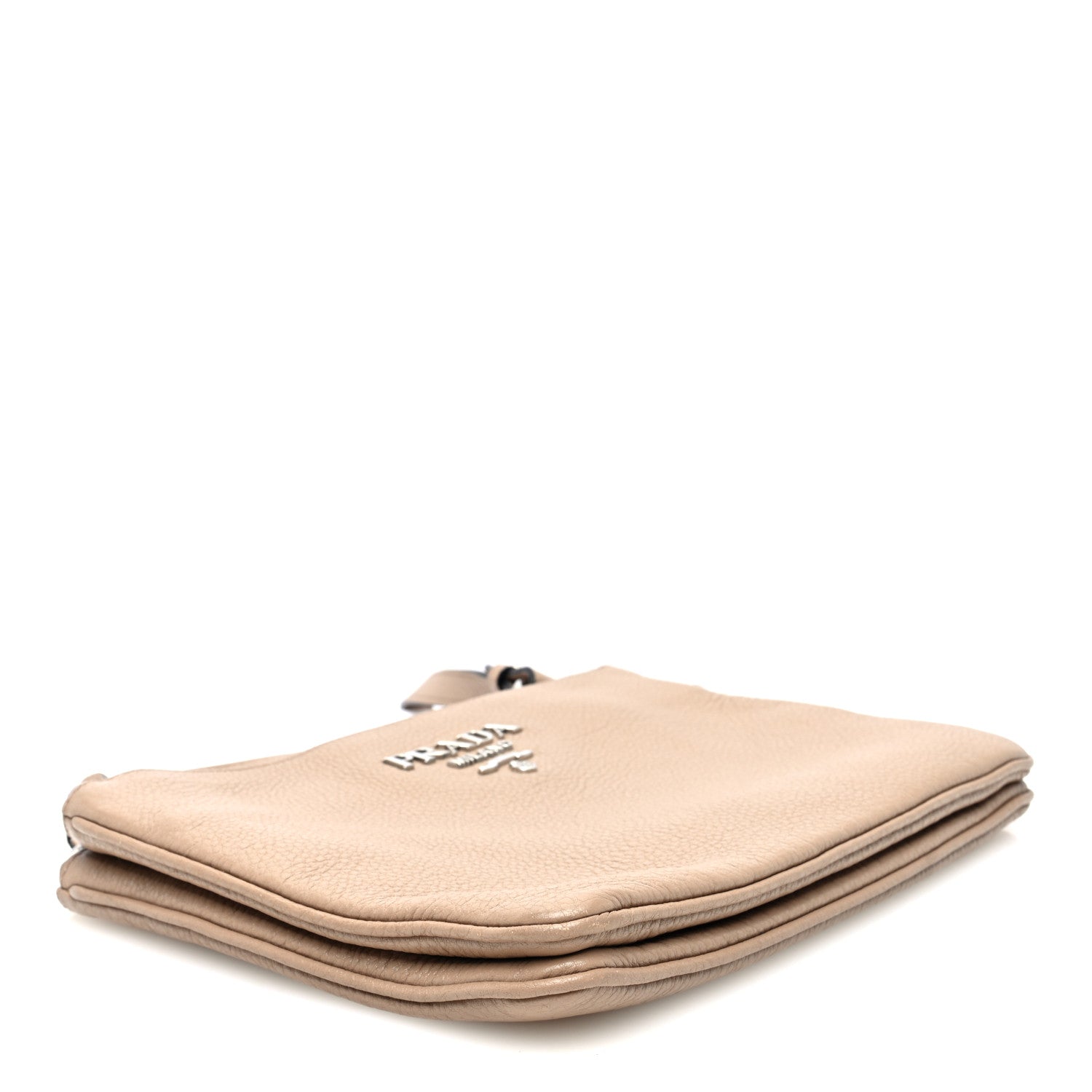 Prada Vitello Daino Double Zip Crossbody Bag Cammeo 4 of 10