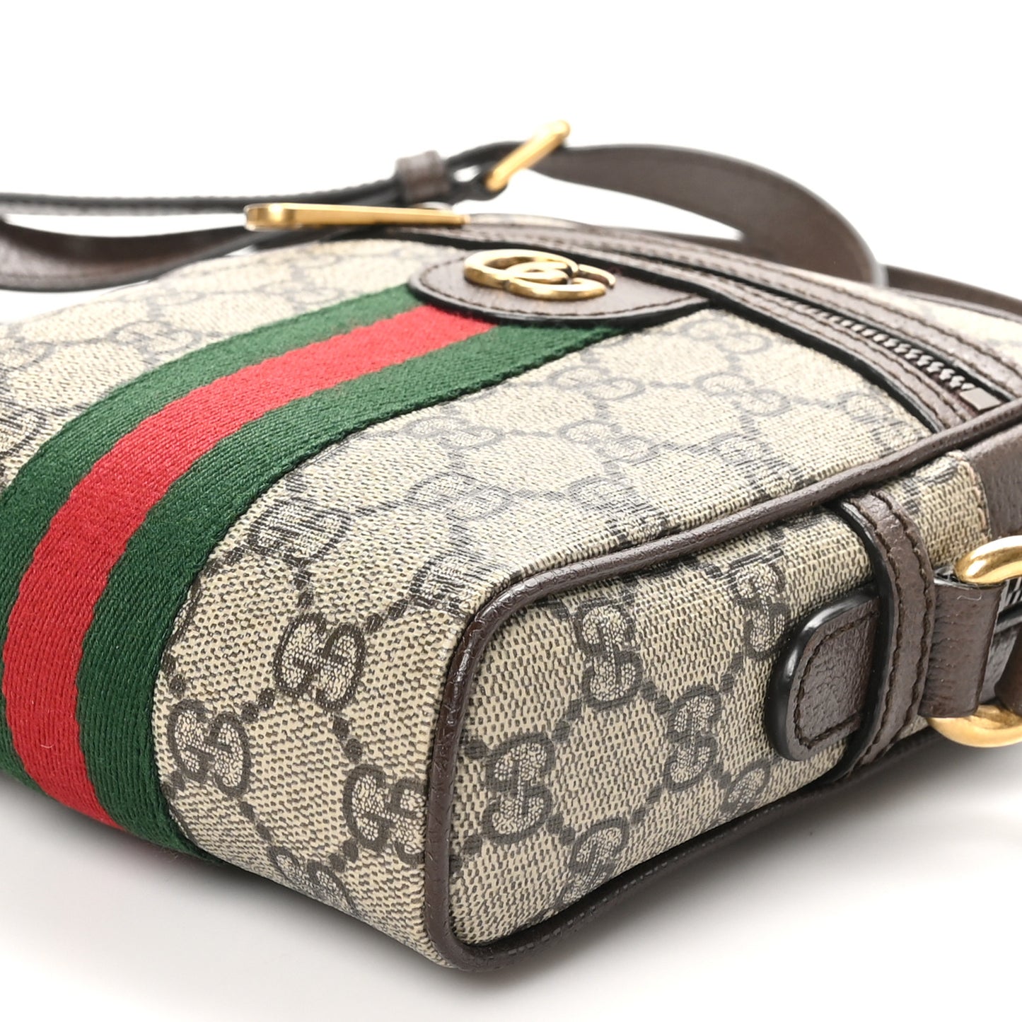 GG Supreme Monogram Web Mini Ophidia Messenger Brown