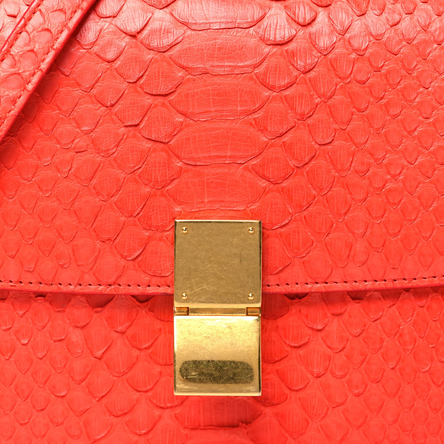Snakeskin Medium Classic Box Flap Orange