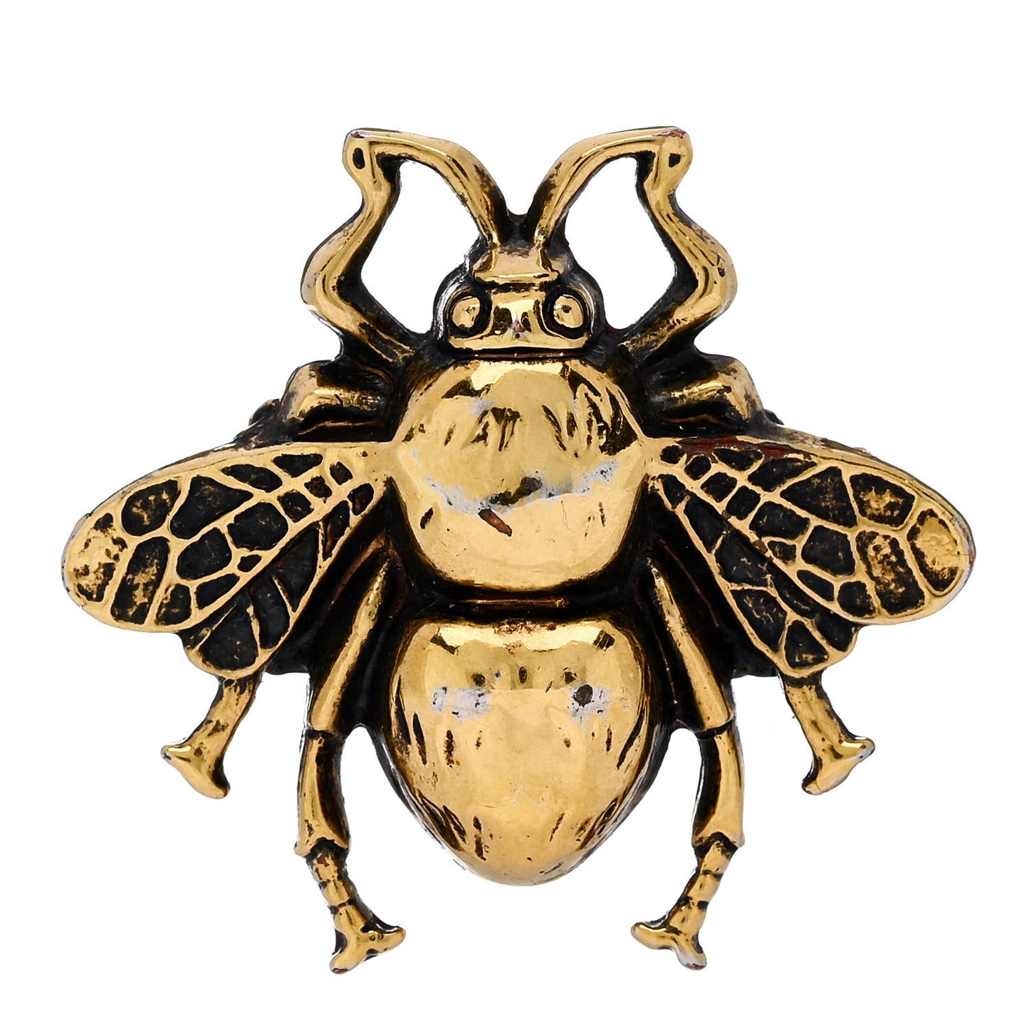 Metal Enamel Bee Ring 5 Aged Gold