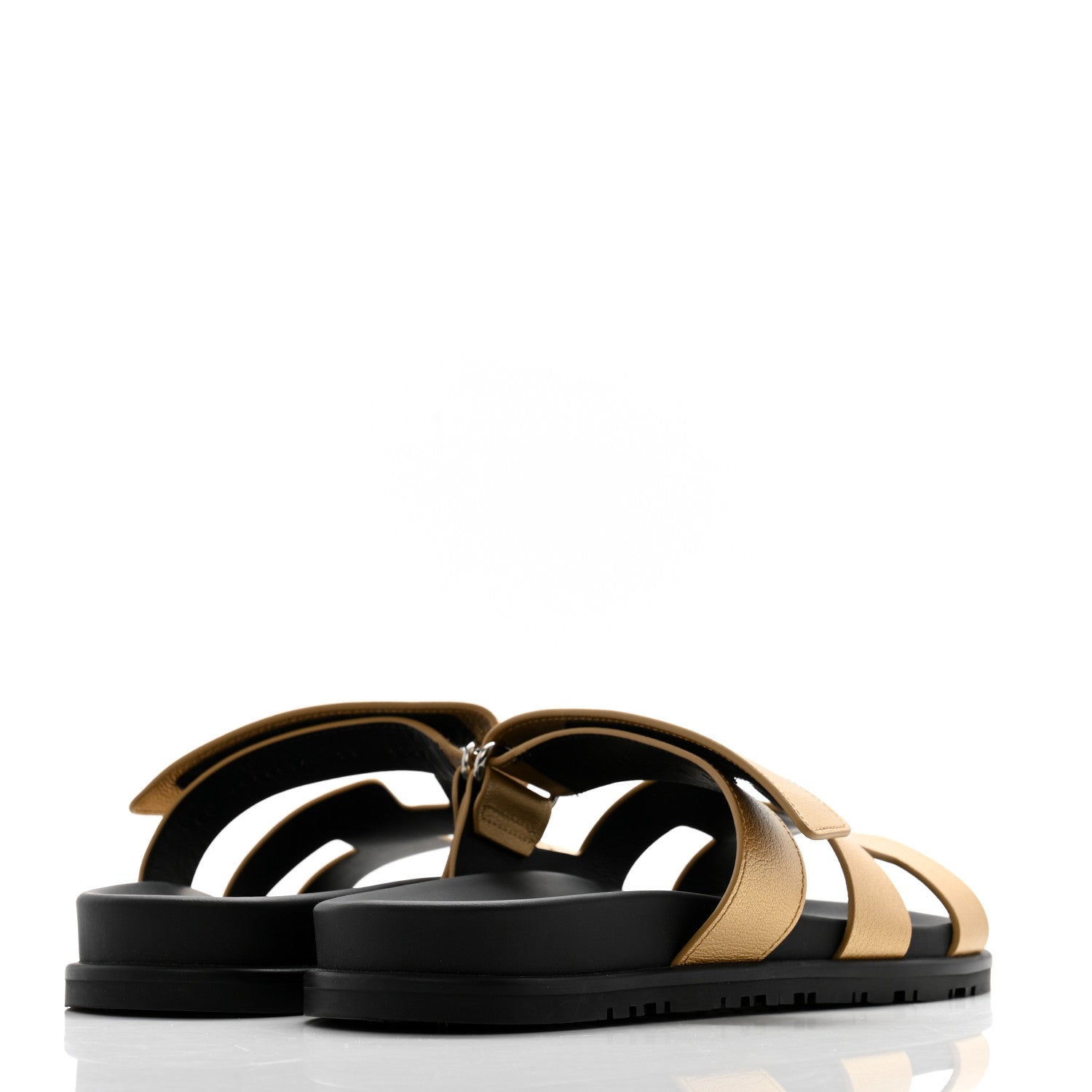 Hermes Metallic Goatskin Womens Chypre Sandals 38 Dore 4 of 11