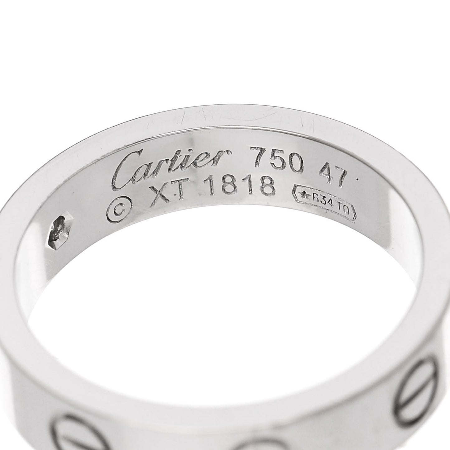 18K White Gold Diamond 4mm LOVE Wedding Band Ring 47 4