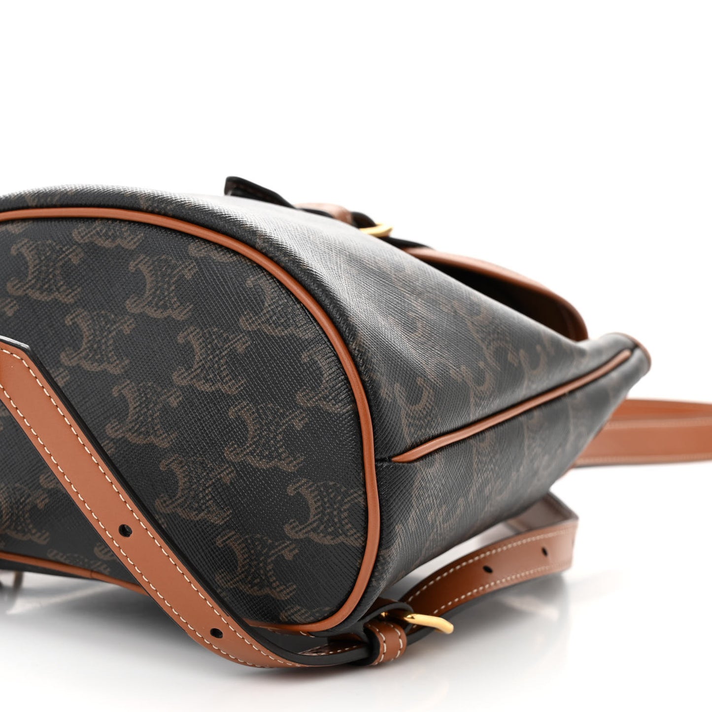 Triomphe Canvas Calfskin Mini Folco Backpack Tan