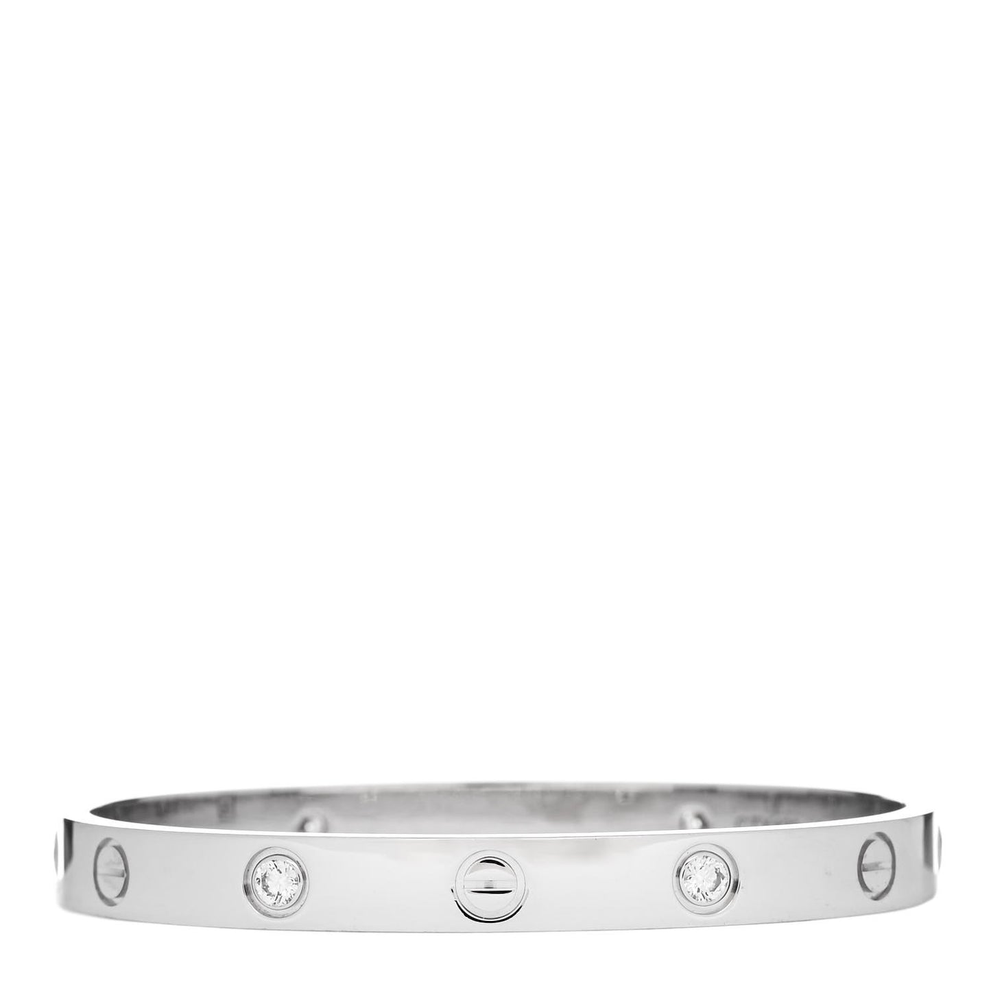 18K White Gold 4 Diamond Love Bracelet 16