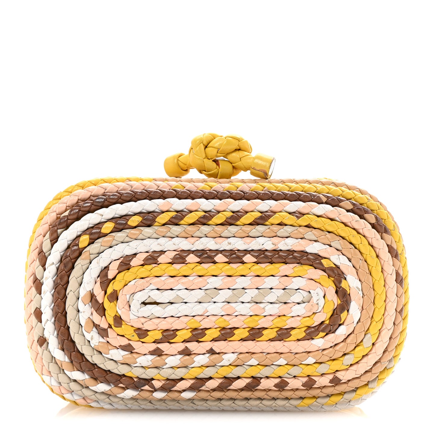 Nappa Intrecciato Braided Knot Clutch Multicolor