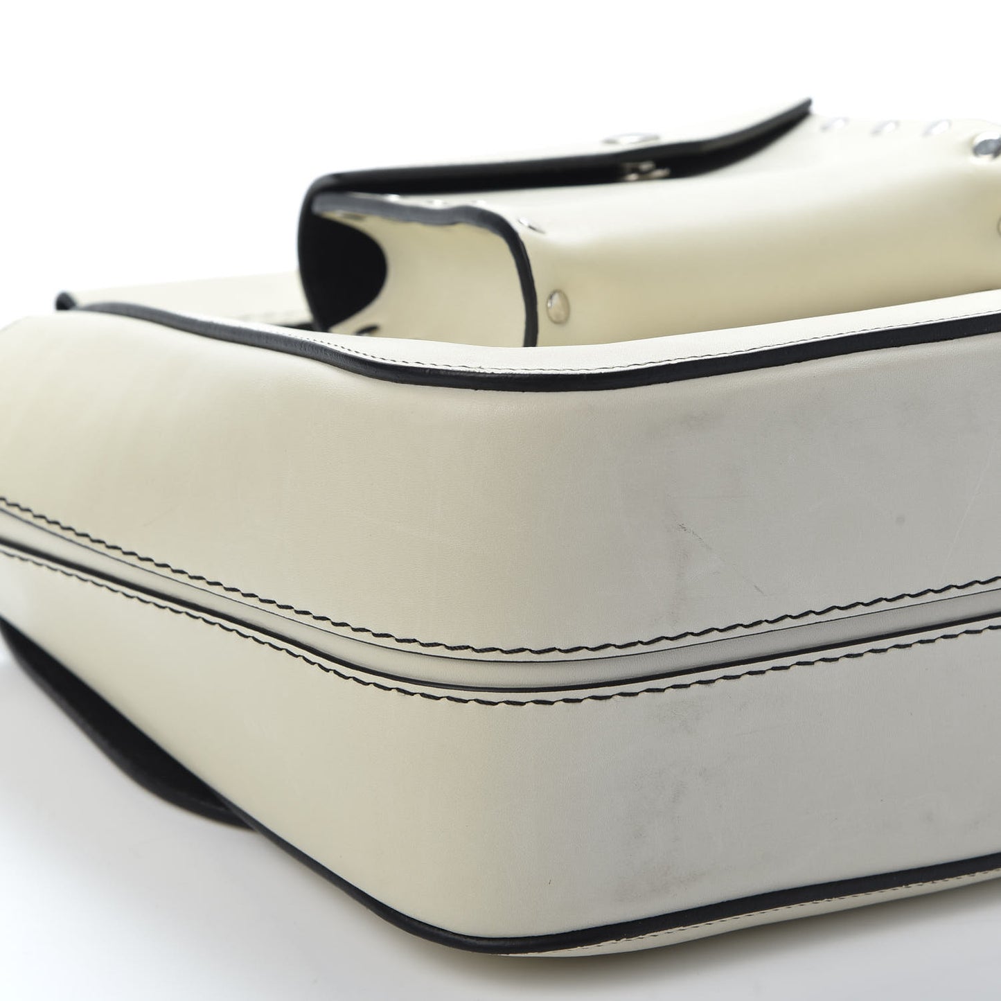 Natural Calfskin Small Square With Pocket White