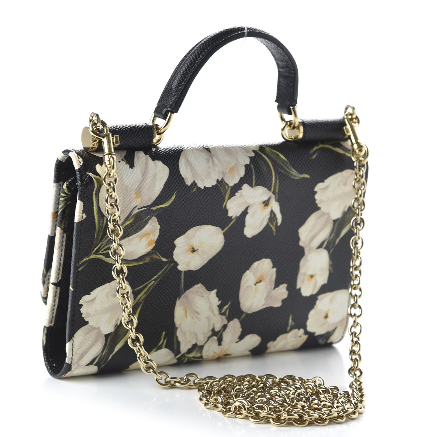 Dolce & Gabbana Dauphine Tulip Print Mini Von Bag Black 5 of 19