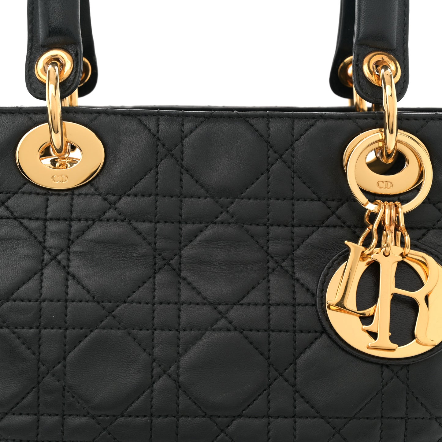Lambskin Cannage Medium Lady Dior Black