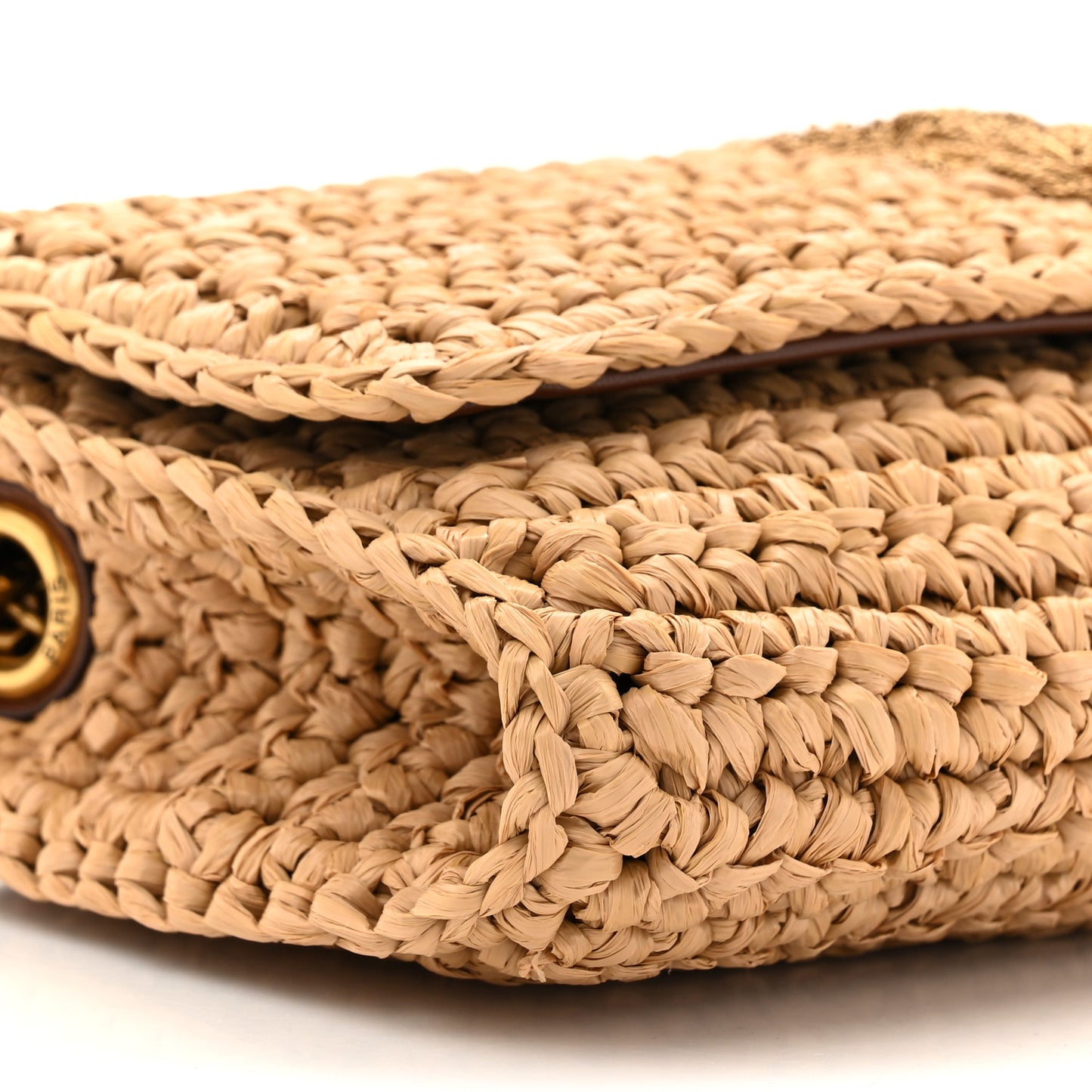 Raffia Monogram Tassel Kate 99 Dark Nude