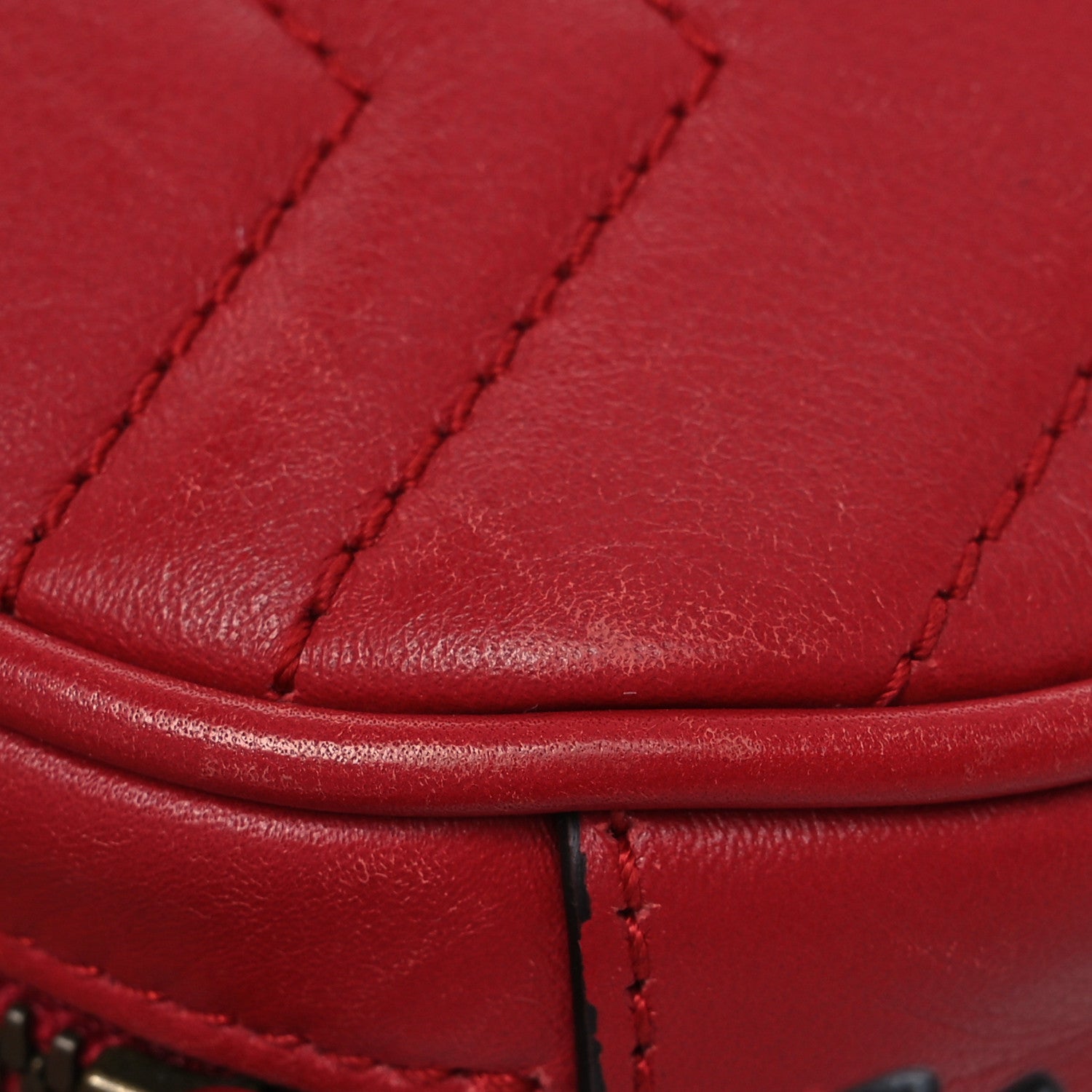 Gucci Calfskin Matelasse GG Marmont Belt Bag 75 30 Hibiscus Red 13 of 16