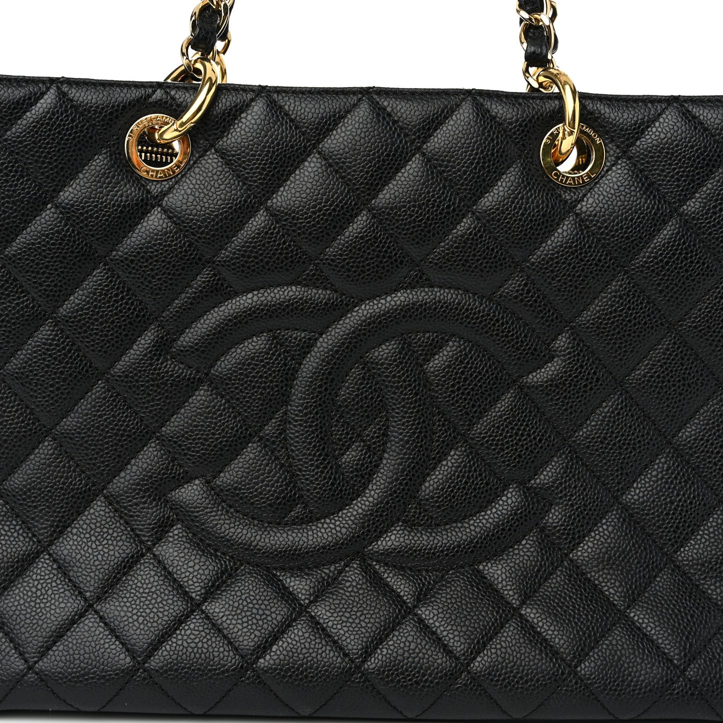 Caviar Quilted Grand Shopping Tote GST Black