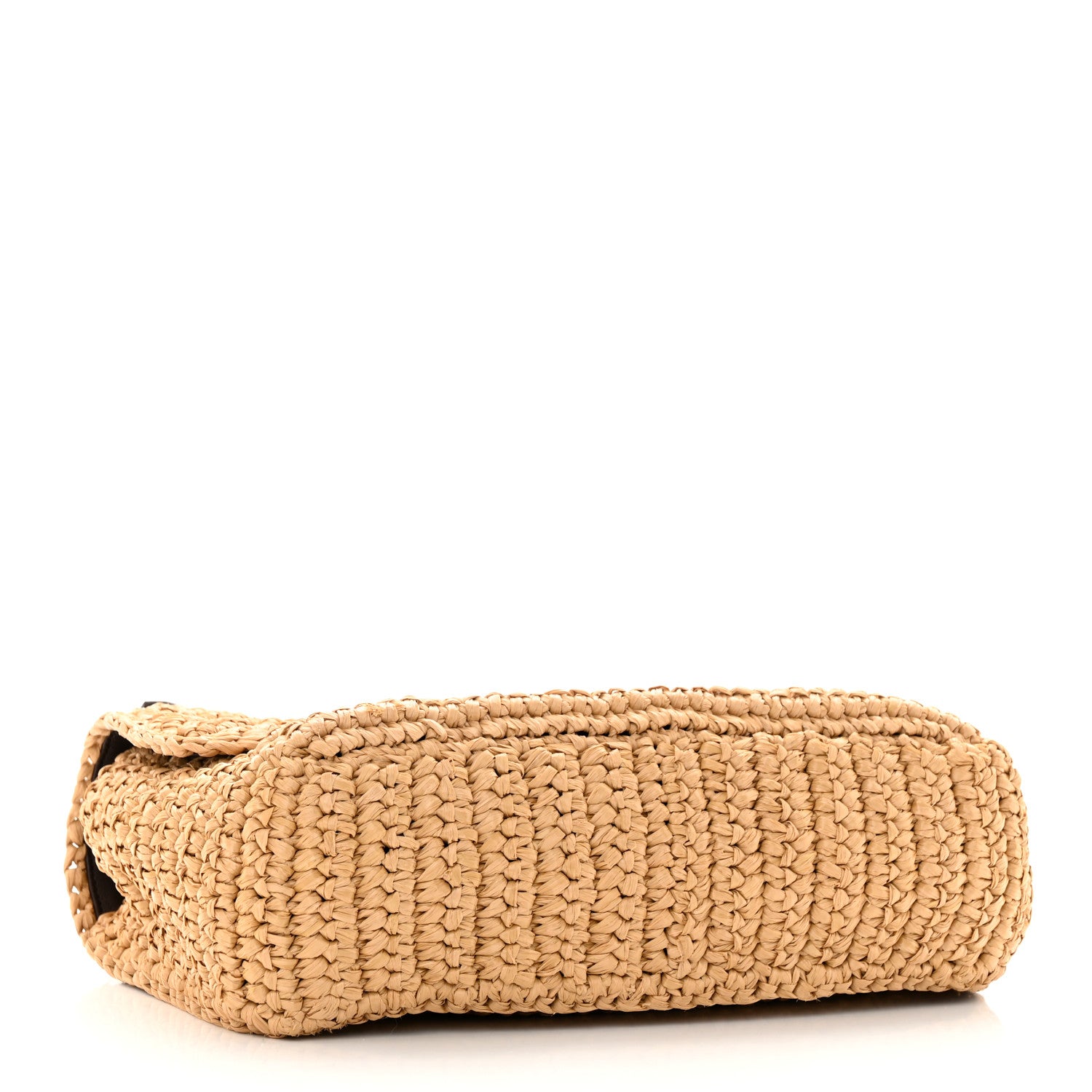 Saint Laurent Raffia Calfskin Monogram Medium Niki Chain Satchel Natural 4 of 18