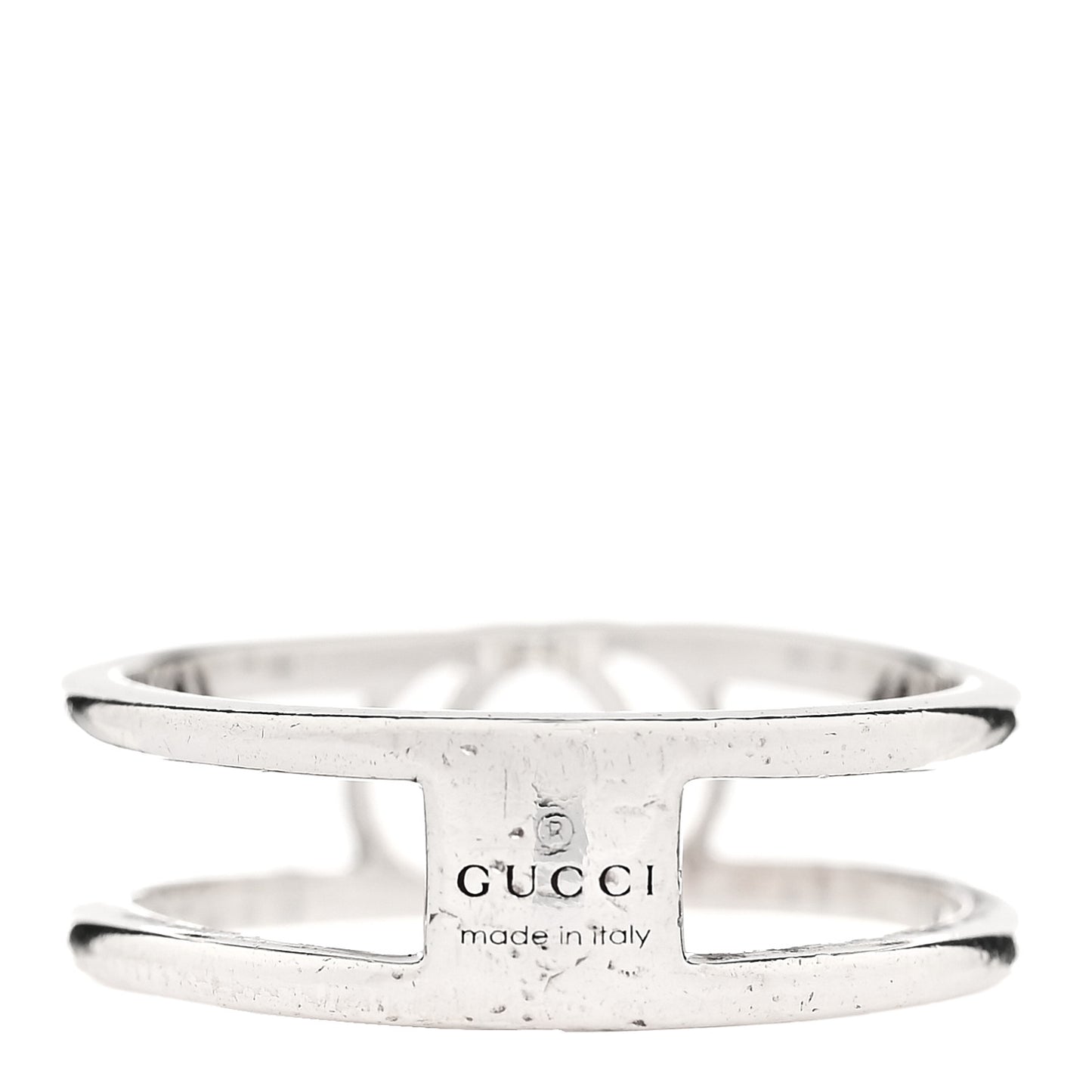 Sterling Silver 6mm Interlocking G Open Band Ring 50 5.25
