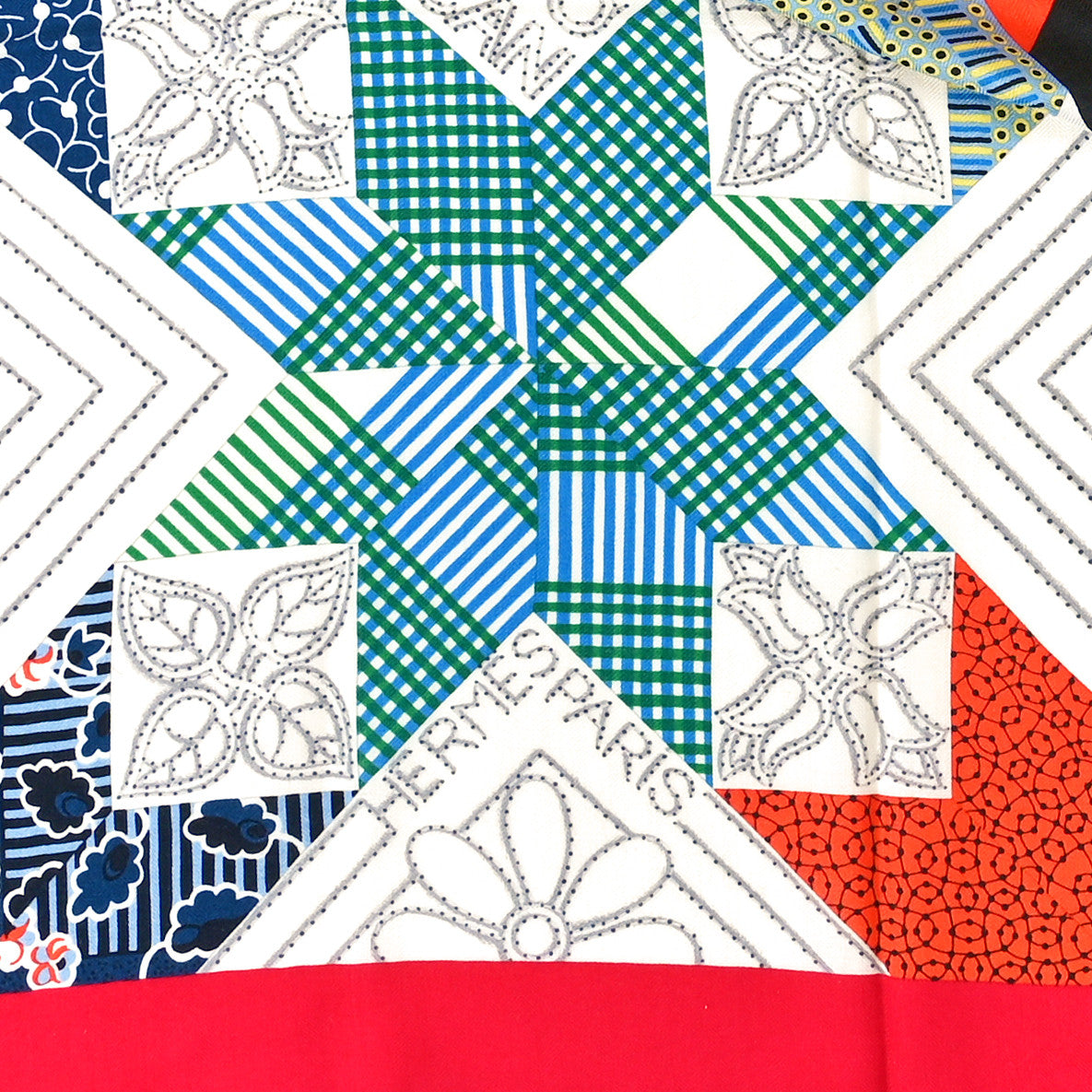 Cashmere Silk American Quilts Shawl 140 Fuchsia Black Multicolor