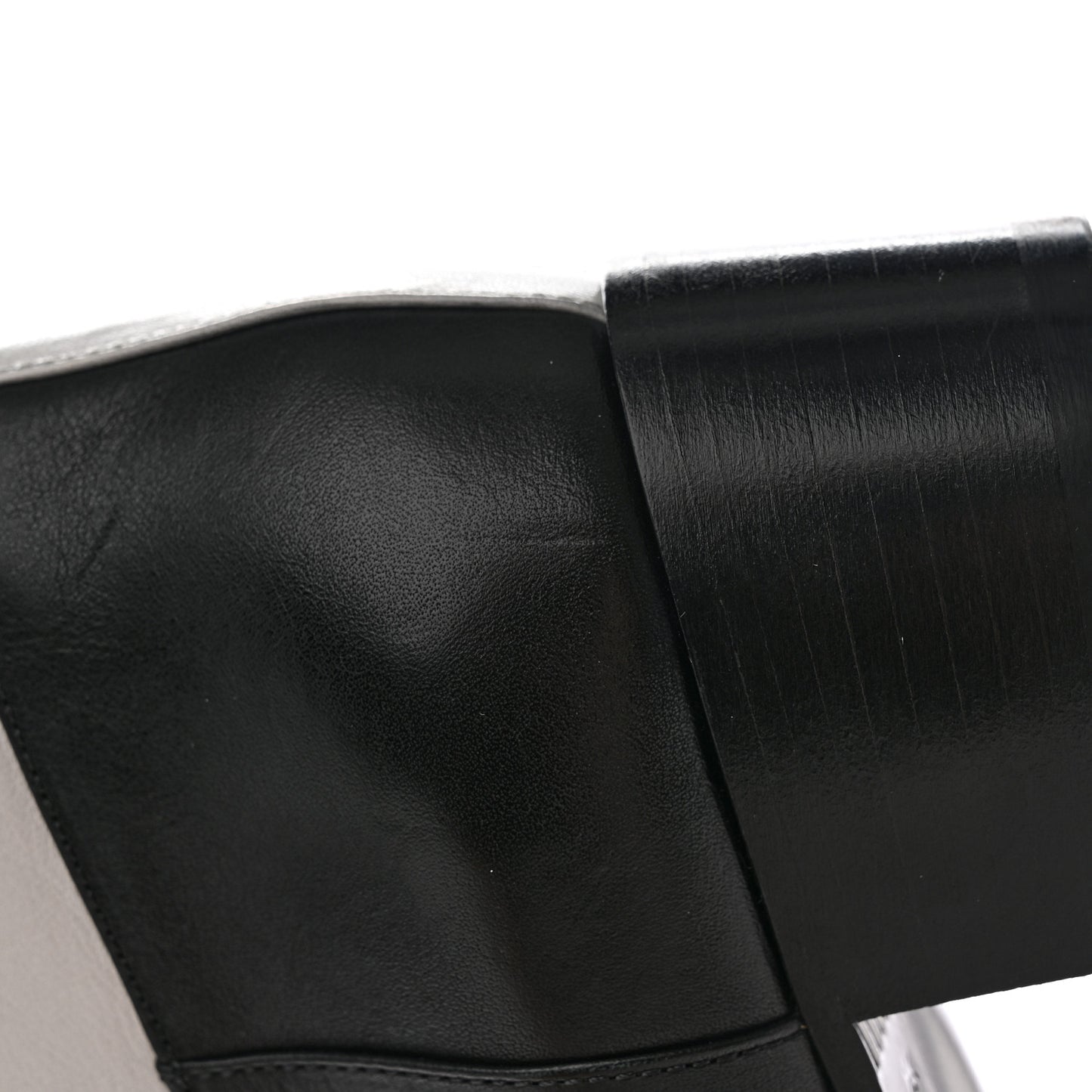 Calfskin CC Logo Mid Calf Boots Light Grey Black