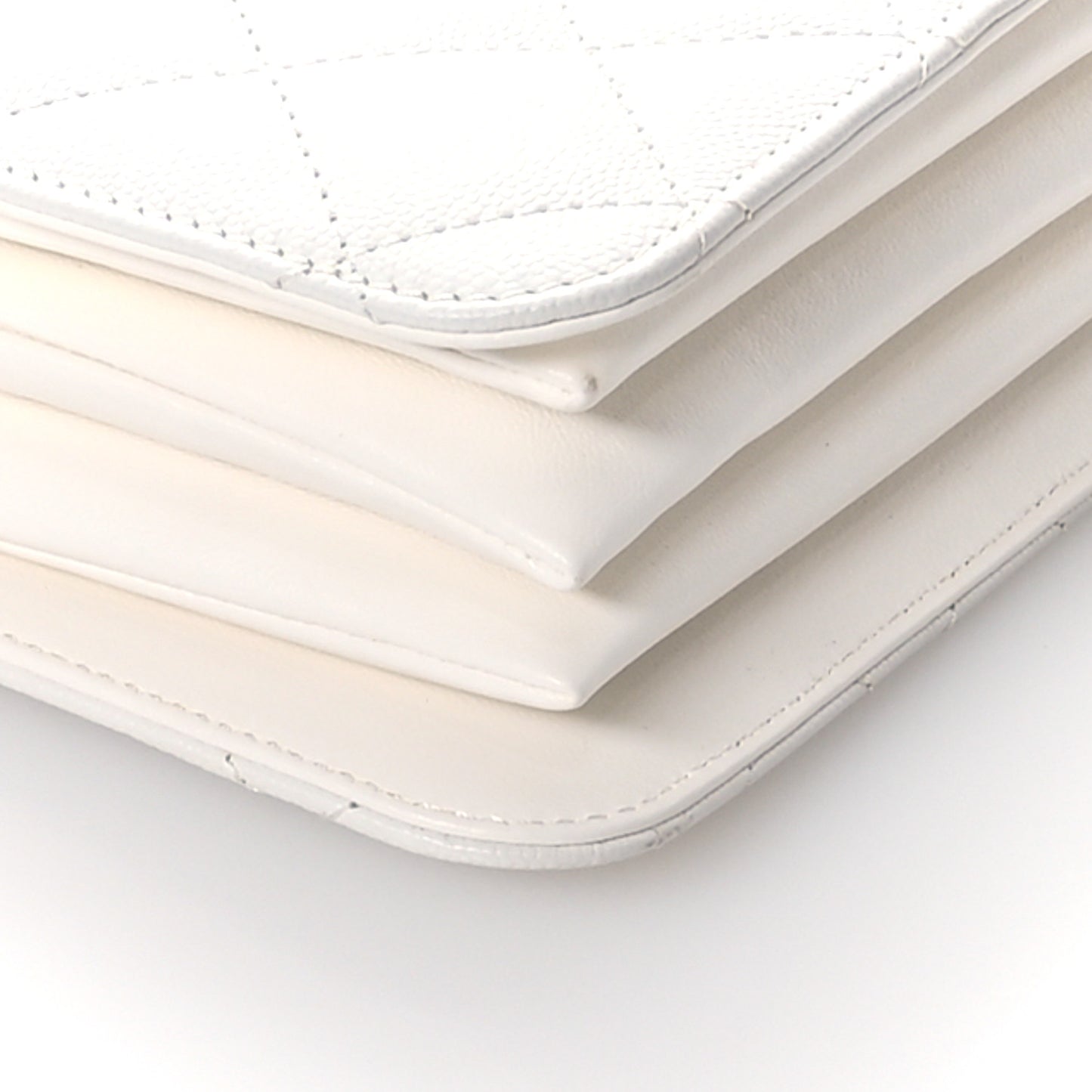 Caviar Quilted Mini Top Handle Flap White