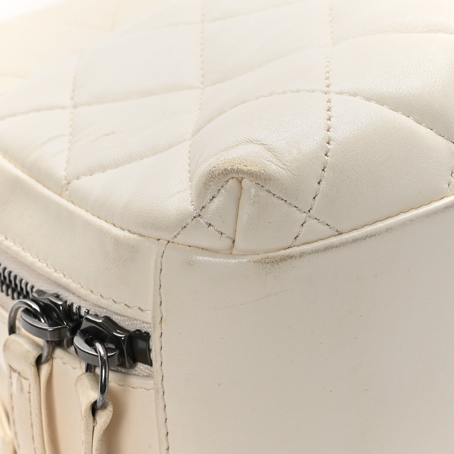 Lambskin Quilted Medium Trendy CC Bowling Bag White