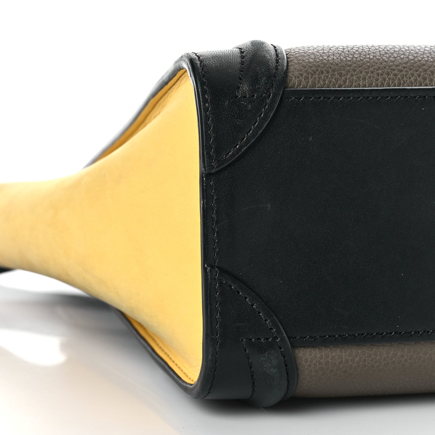 Drummed Calfskin Suede Nano Tri-Color Luggage Amber