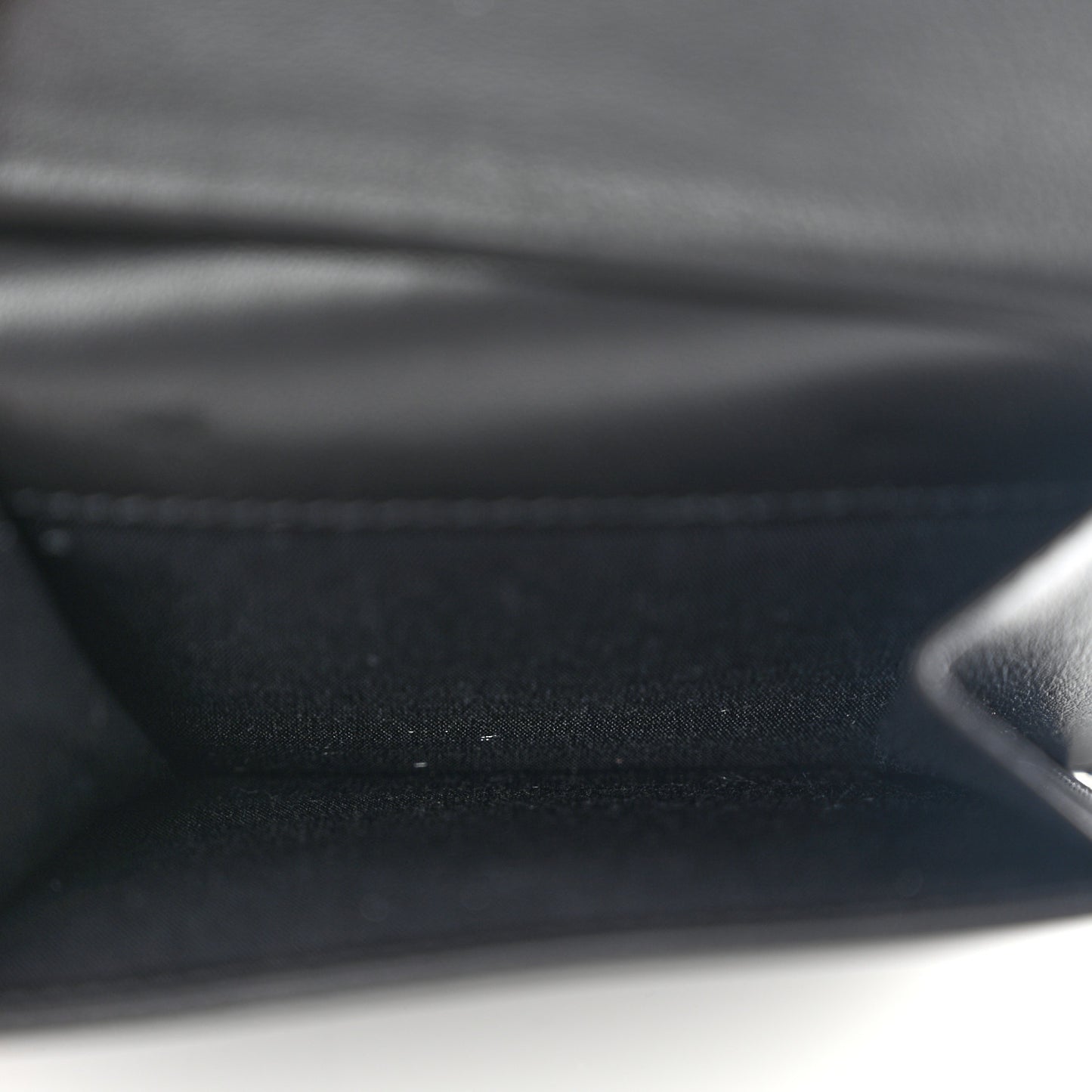 Calfskin Perforated Oblique Bi-Fold Do Galaxy Wallet Black