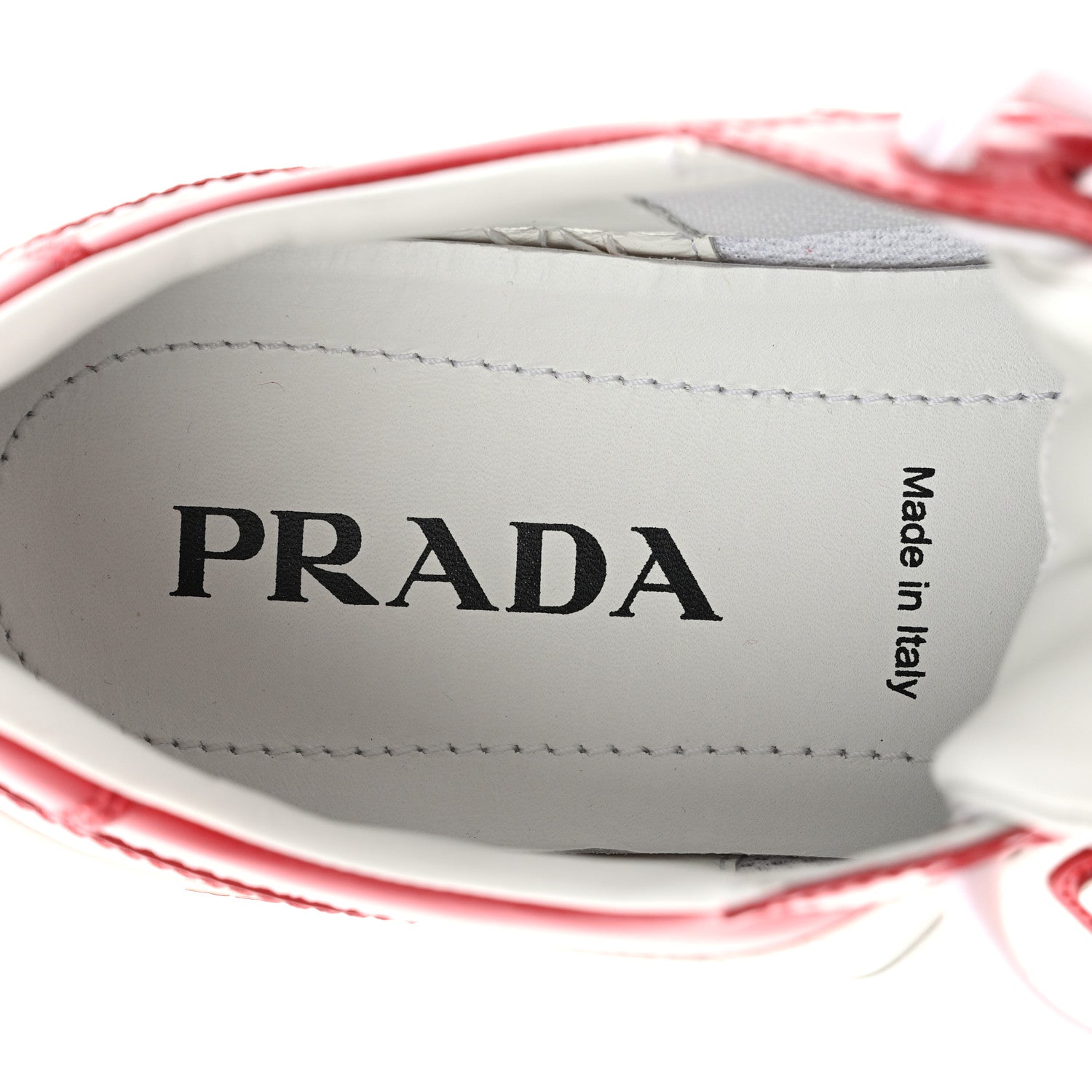 Prada Vitello Sport Spazzolato Rois Triangle Logo Womens Downtown Low Top 30mm Sneakers 40 White Lacca 7 of 9
