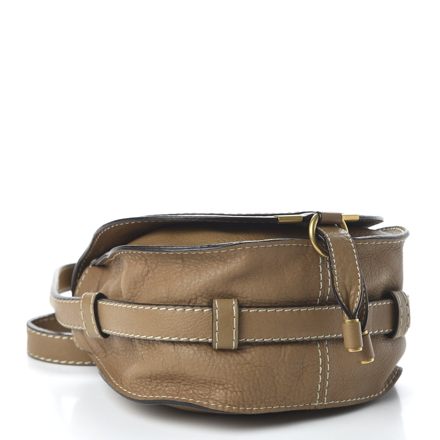 Calfskin Mini Marcie Round Crossbody Bag Nut