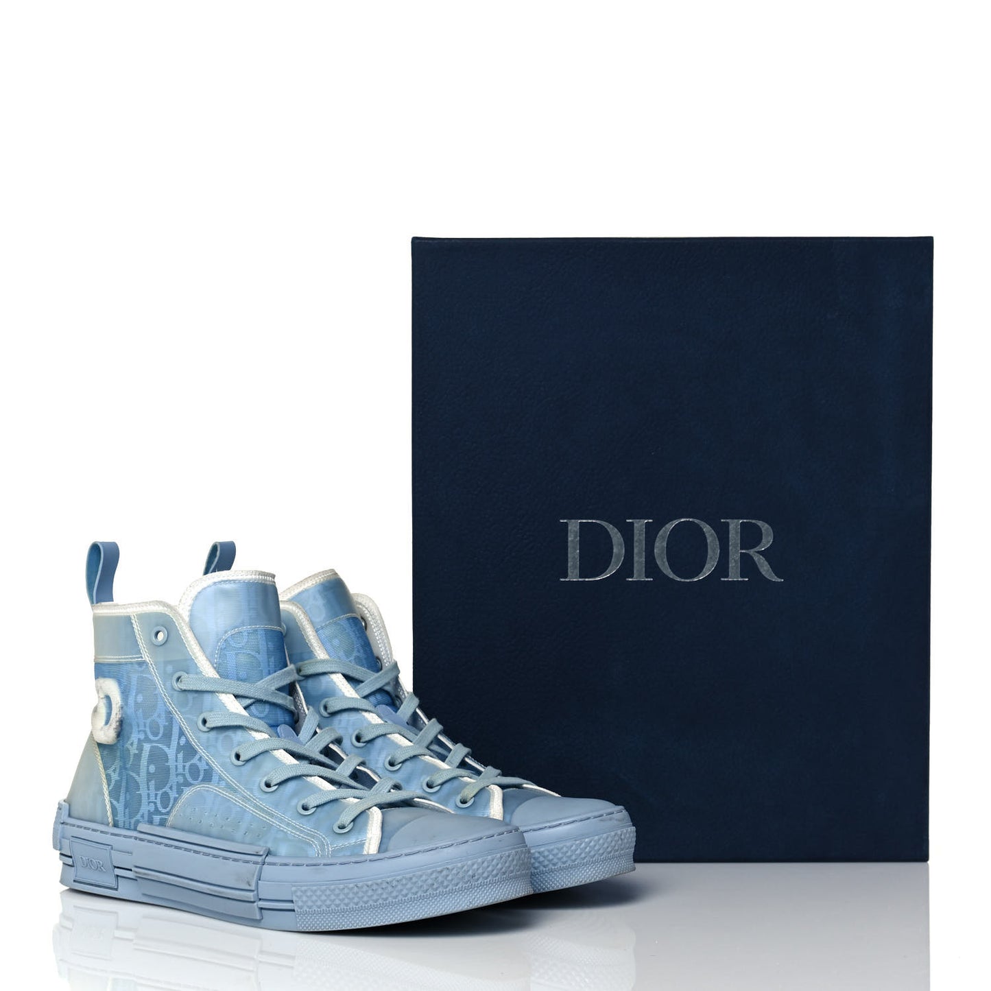 X DANIEL ARSHAM Technical Canvas Oblique Mens B23 High Top Sneakers 42 Blue Beige