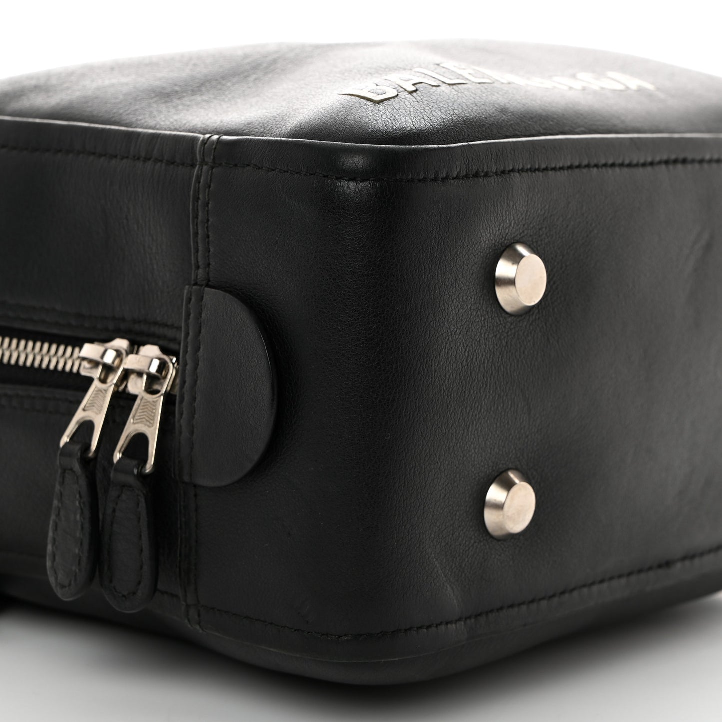 Shiny Day Calfskin XS Triangle Square Bag Black