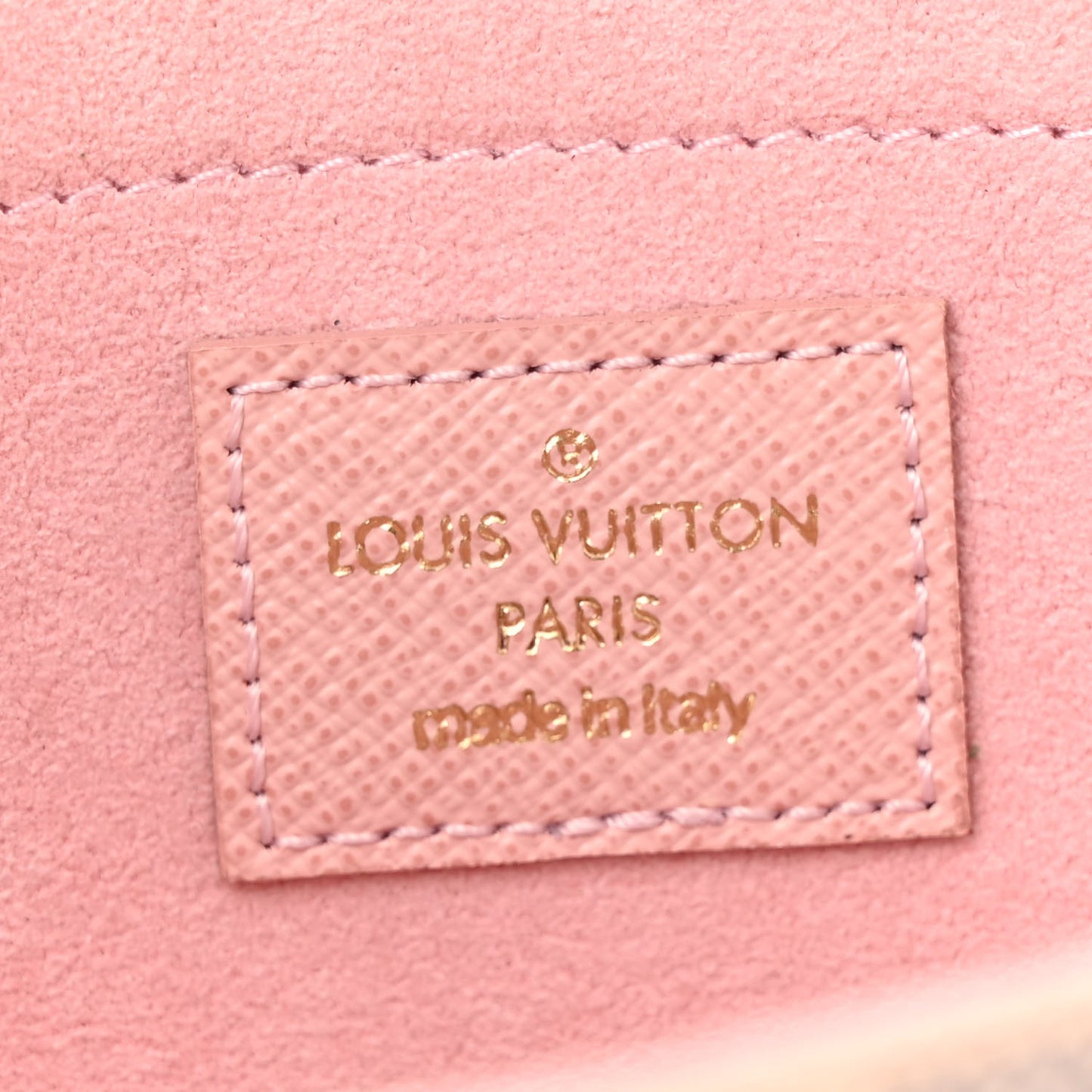 Damier Azur Pochette Felicie Chain Wallet Rose Ballerine