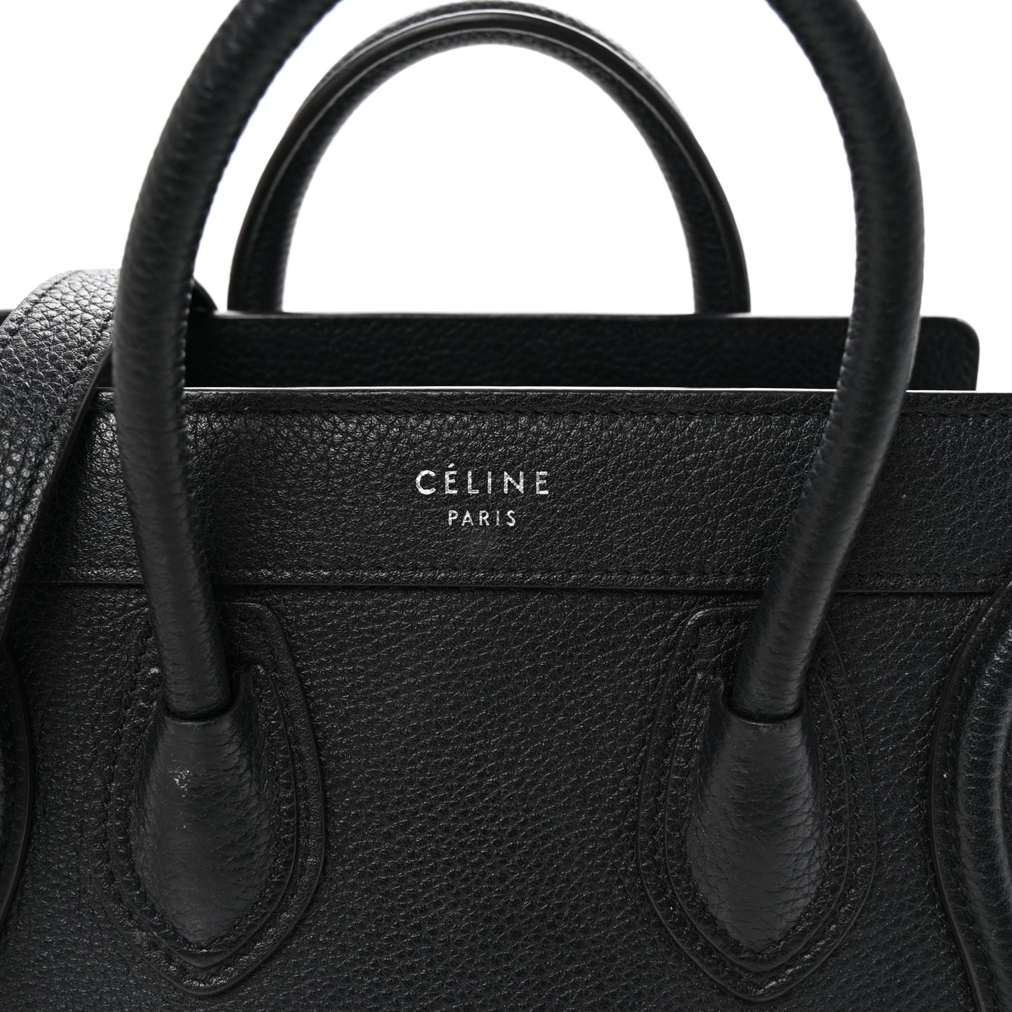 Drummed Calfskin Nano Luggage Black