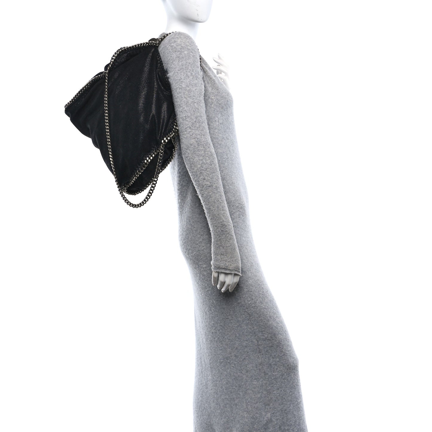 Shaggy Deer Falabella Fold Over Tote Black