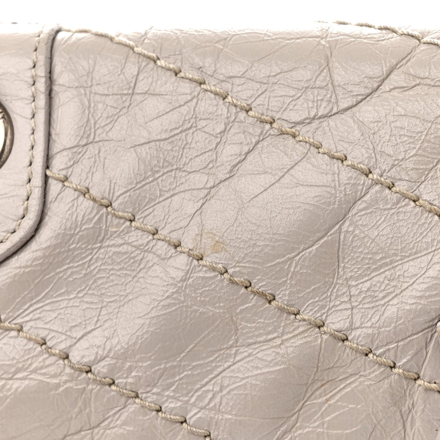 Crinkled Calfskin Matelasse Monogram Baby Niki Chain Satchel Granite