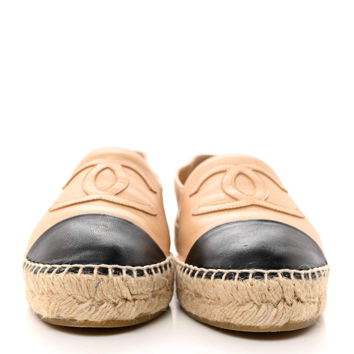 Lambskin CC Espadrilles 38 Beige Black