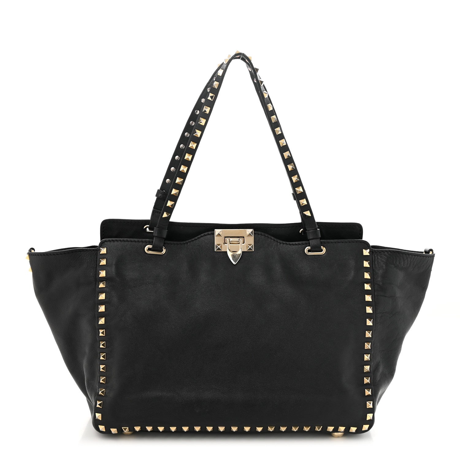 Valentino Garavani Vitello Medium Rockstud Tote Black 1 of 14