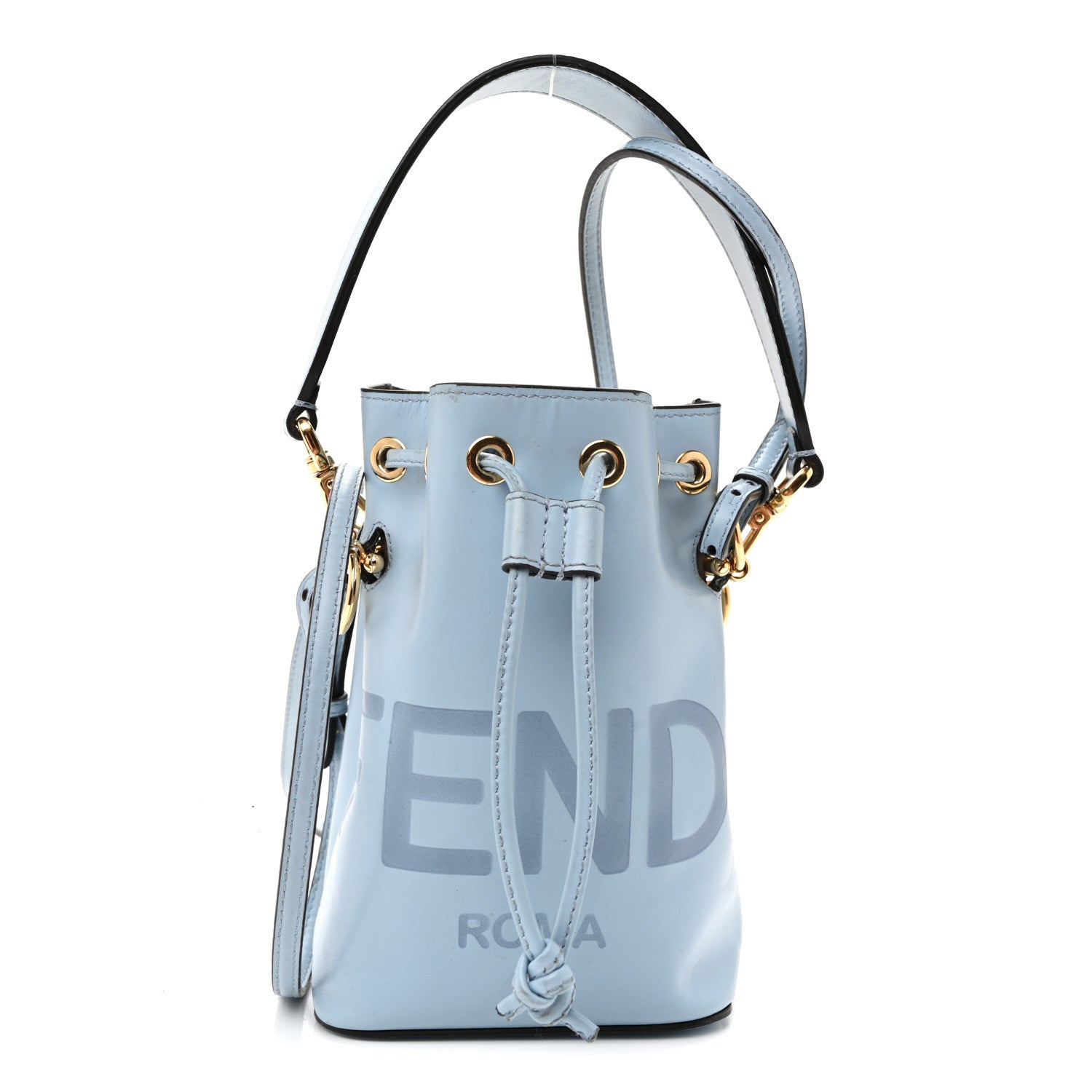 Fendi Vitello King F is Fendi Logo Embossed Mini Mon Tresor Bucket