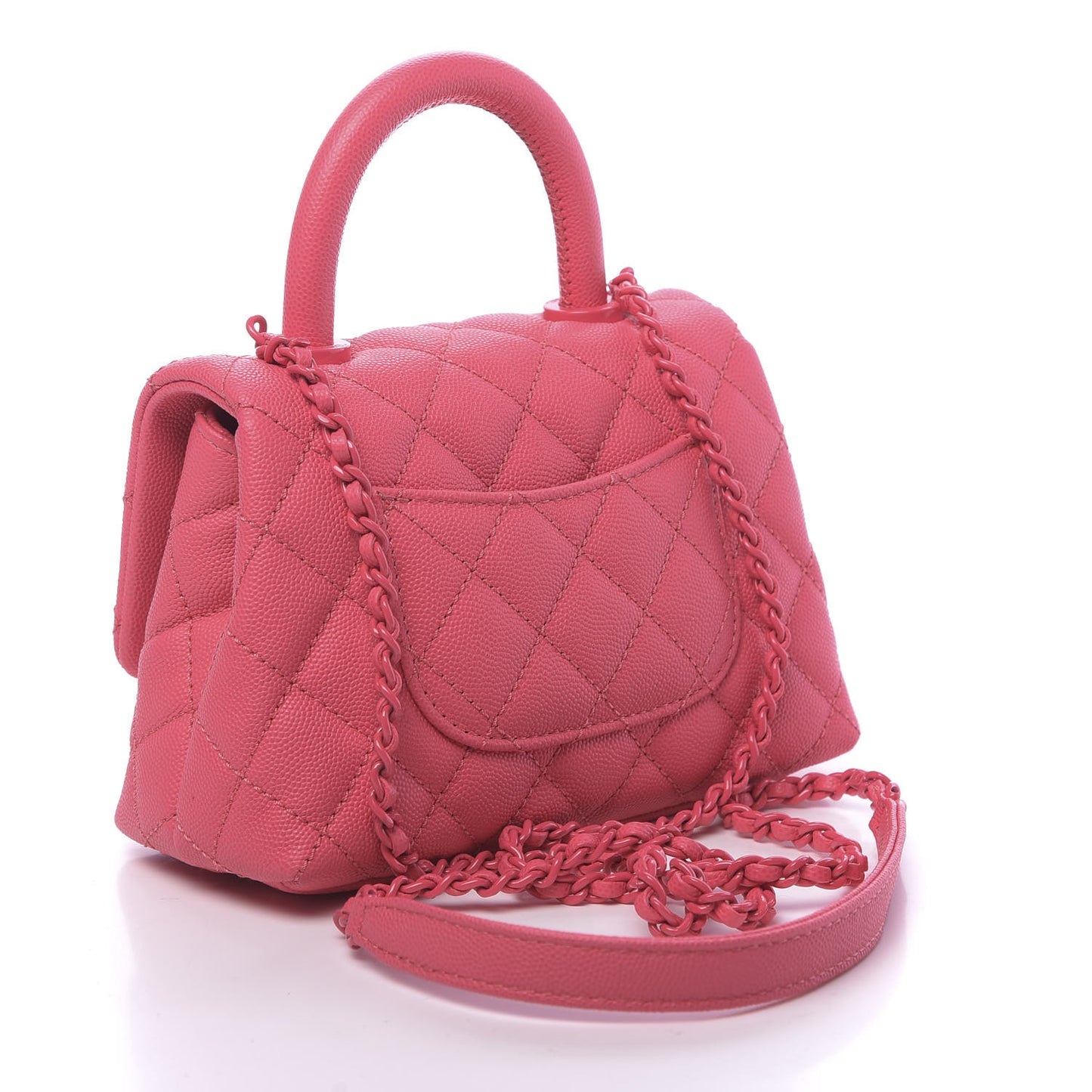 Caviar Quilted Incognito Extra Mini Coco Handle Flap Pink