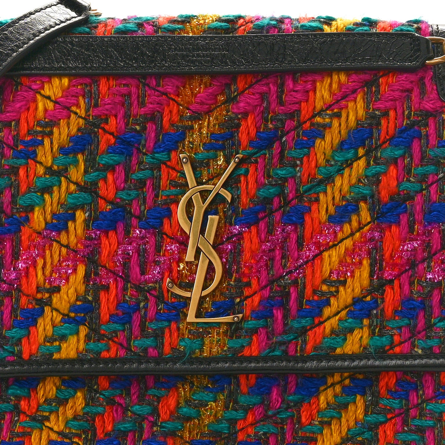Tweed Calfskin Matelasse Monogram Medium Niki Chain Satchel Multicolor