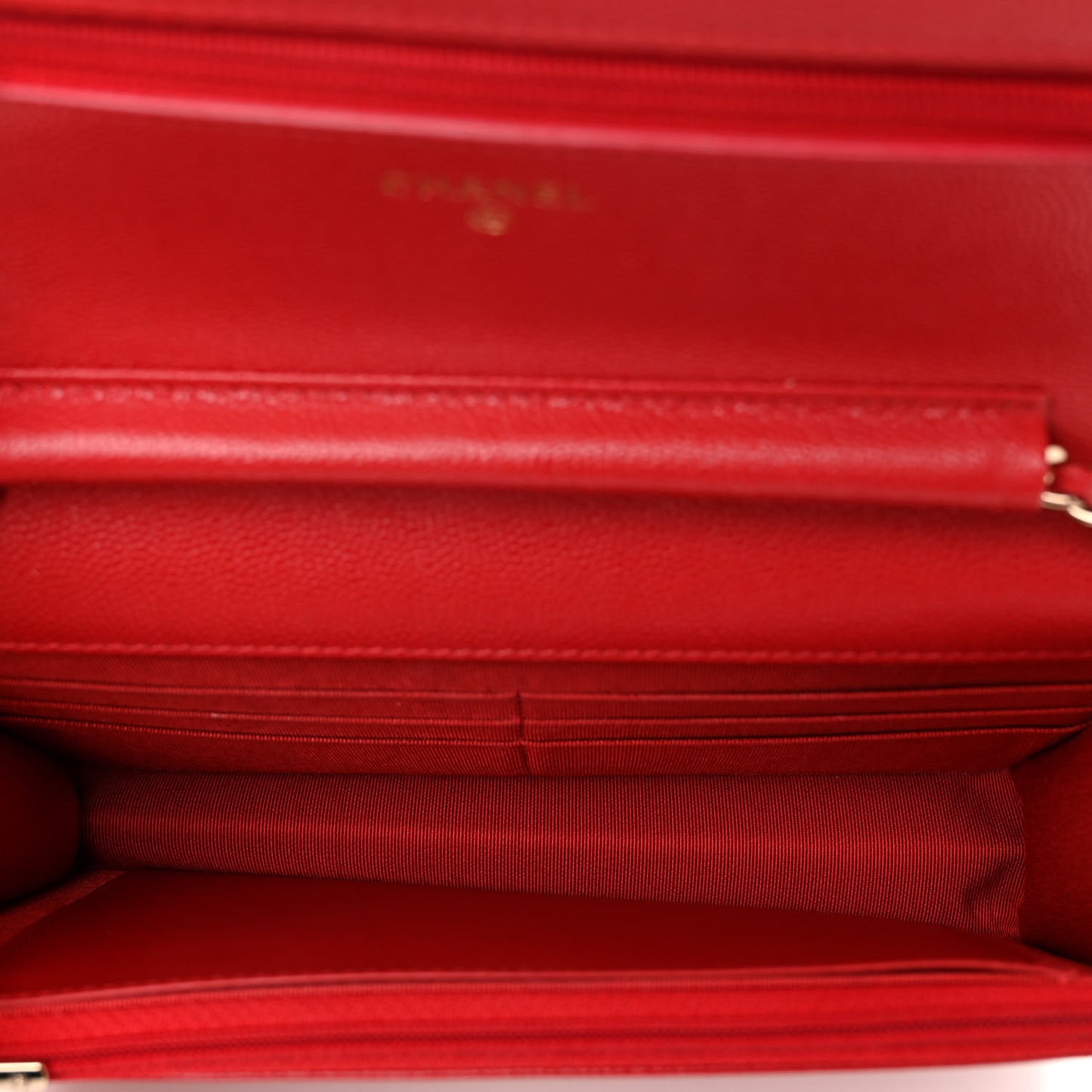 Caviar Quilted Wallet on Chain WOC Dark Red
