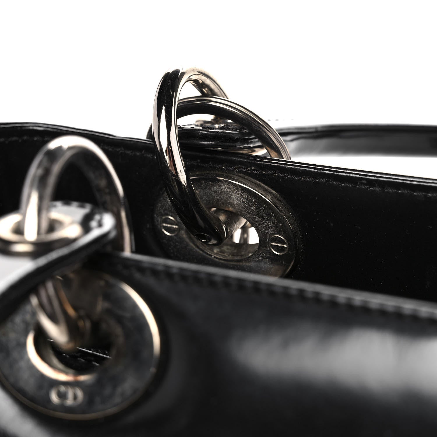 Christian Dior Glazed Calfskin Medium Lady Dior Black 15 of 18