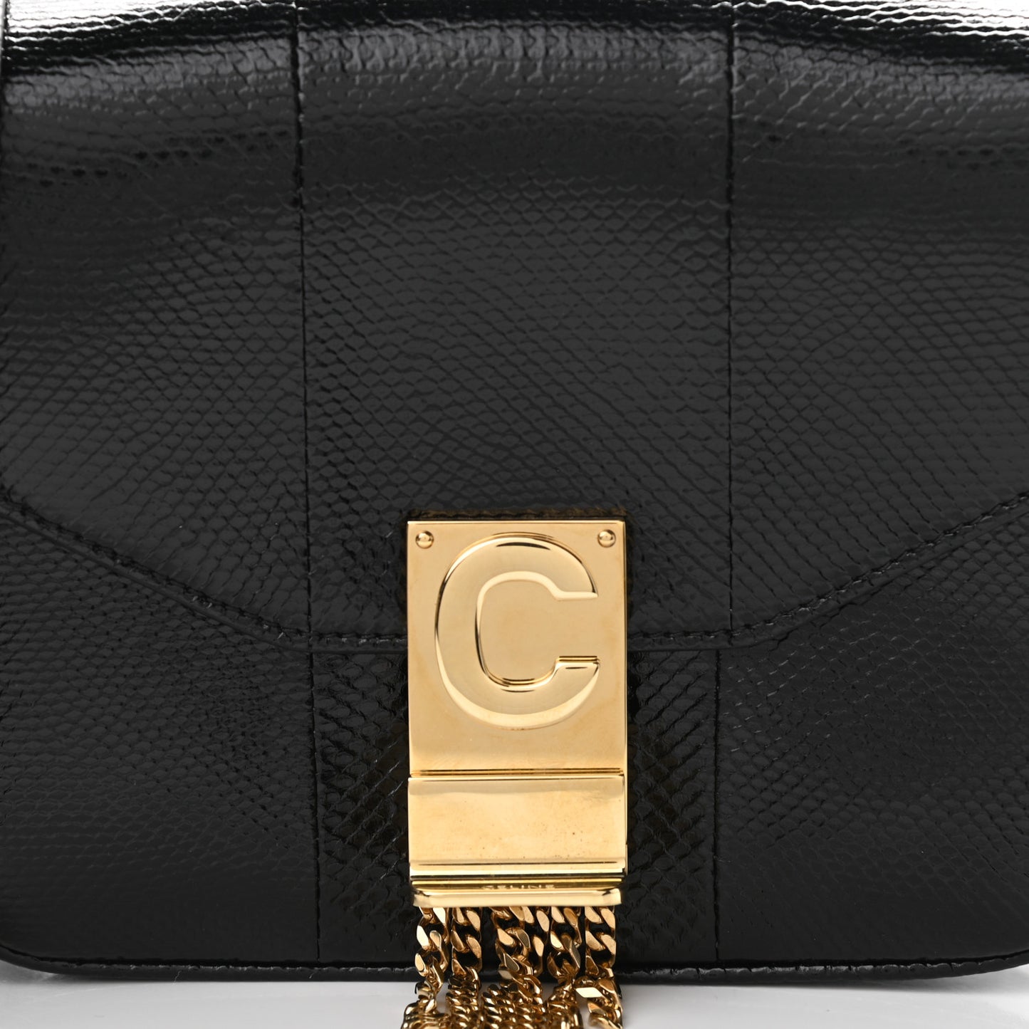 Lizard Small Pampille C Bag Black