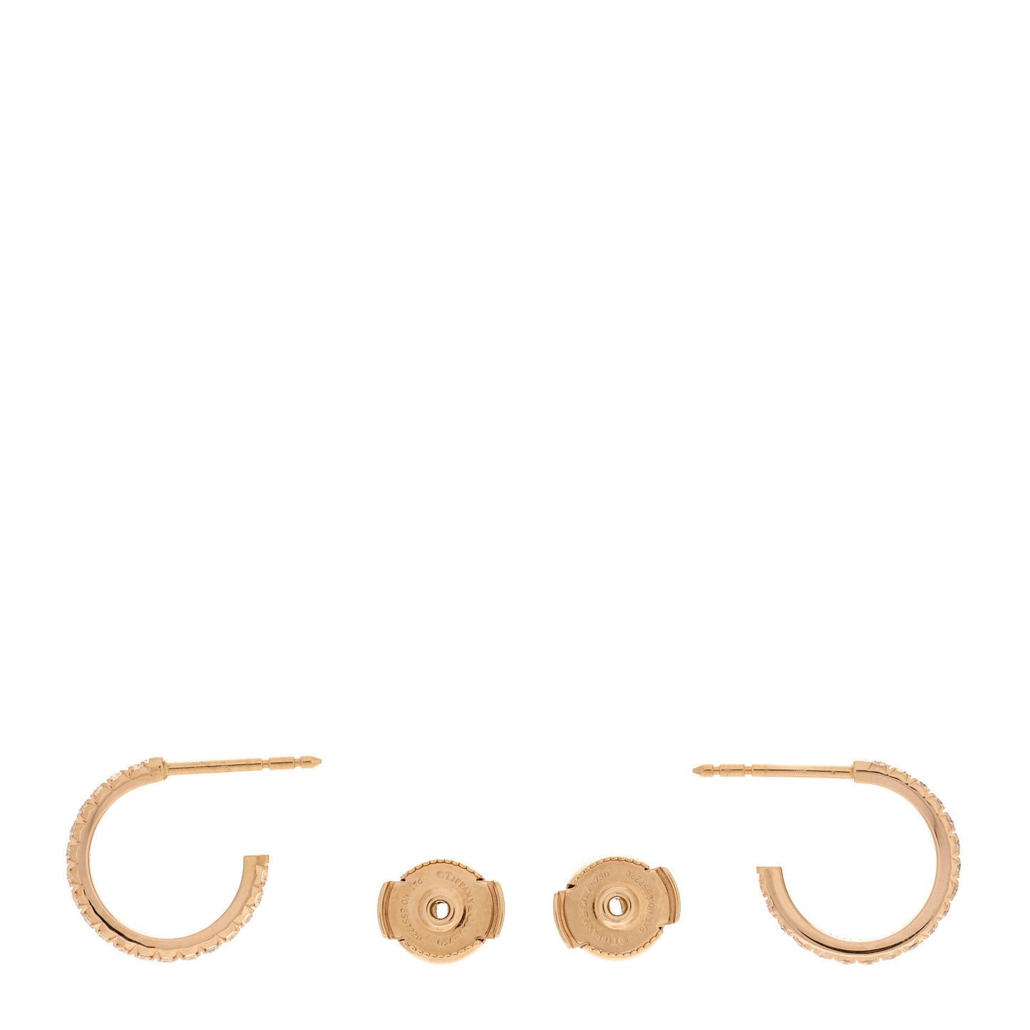 18K Rose Gold Diamond Small Metro Hoop Earrings