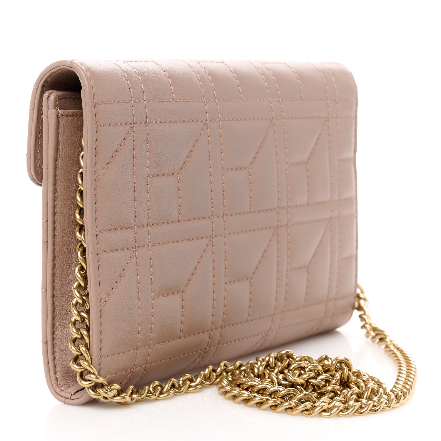 Gucci Calfskin Matelasse Mini Pearly GG Marmont Chain Wallet Porcelain Rose 3 of 12
