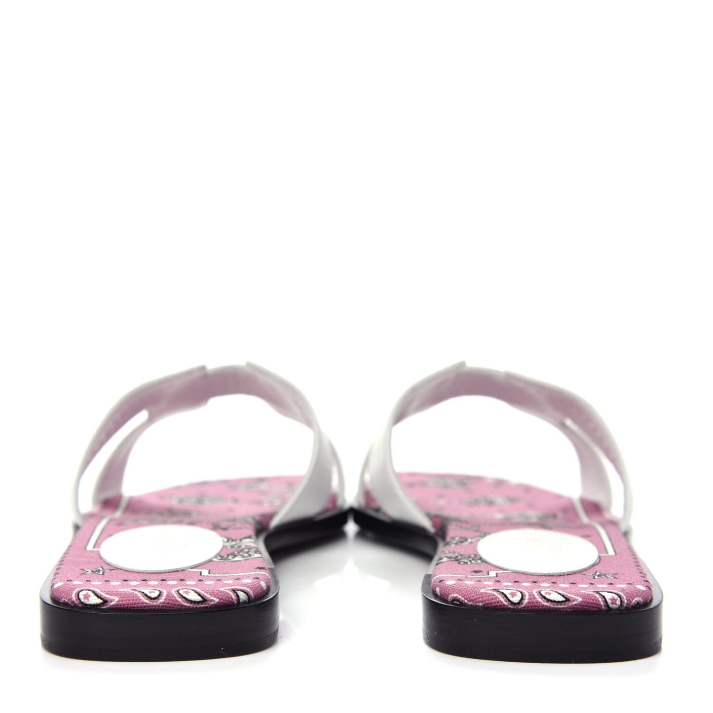 Box Calfskin Bois De Rose Oran Sandals 37.5 White