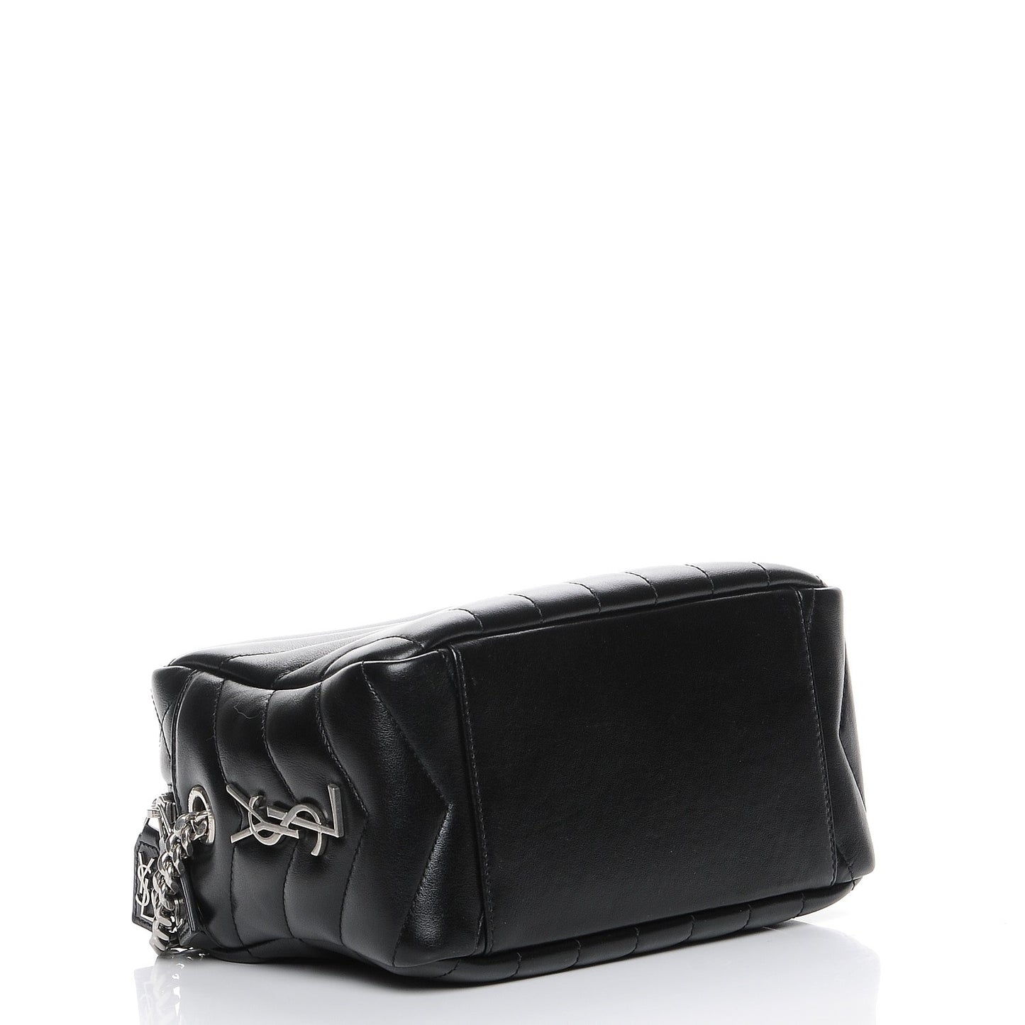 Calfskin Y Quilted Monogram Small Loulou Bowling Bag Black