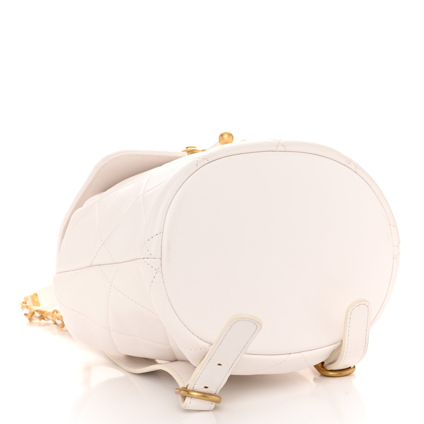 Lambskin Quilted Backpack White