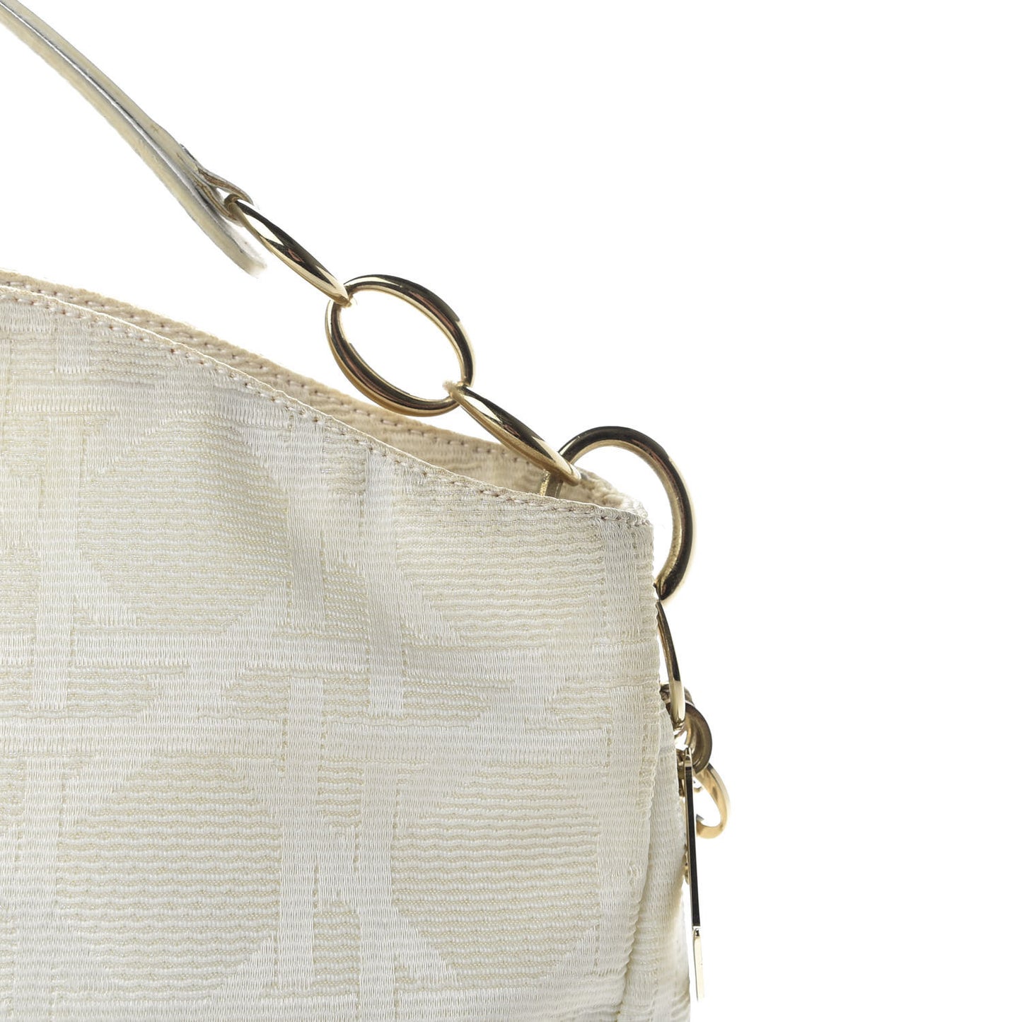 Canvas Cannage Medium Lady Dior Hobo White