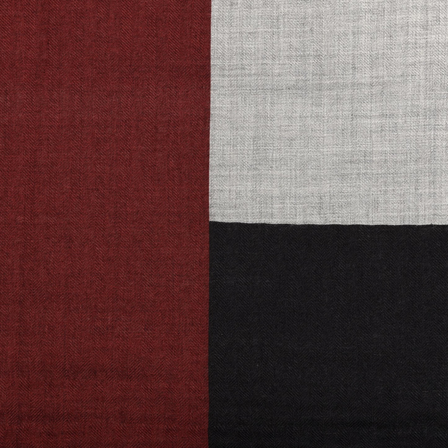 Cashmere Silk Encadre H Passant Giant Scarf 140 Bordeaux Black Gris Chine